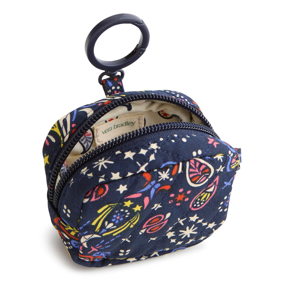 Premium Cotton Zip Earbud Bag Charm, Starry Paisley, One Size