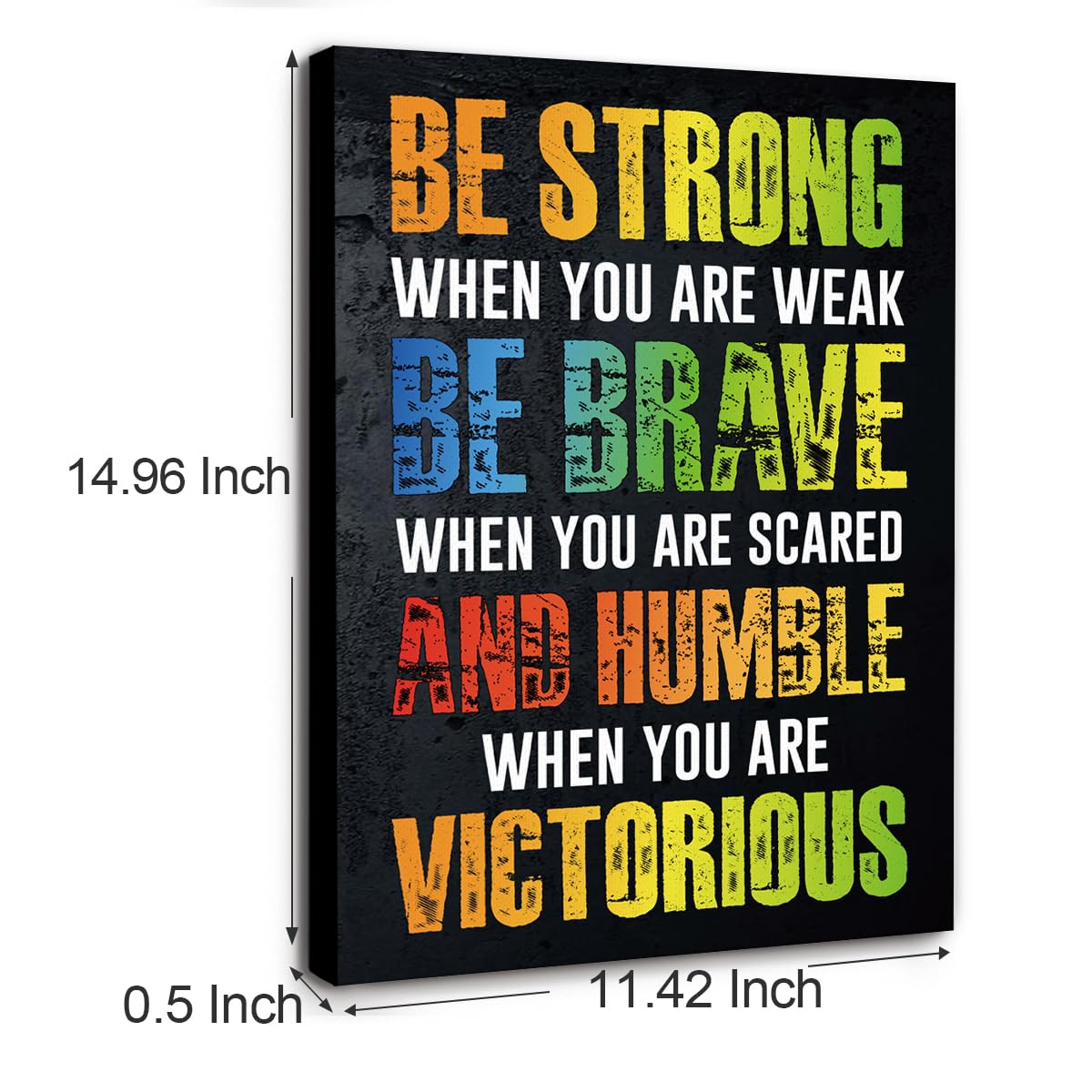Gwisml Inspirational Canvas Wall Art,Be Strong When You Are Weak Motivational Quotes Canvas Frame Painting Prints Posters Artwork For Home Office Wall Decor