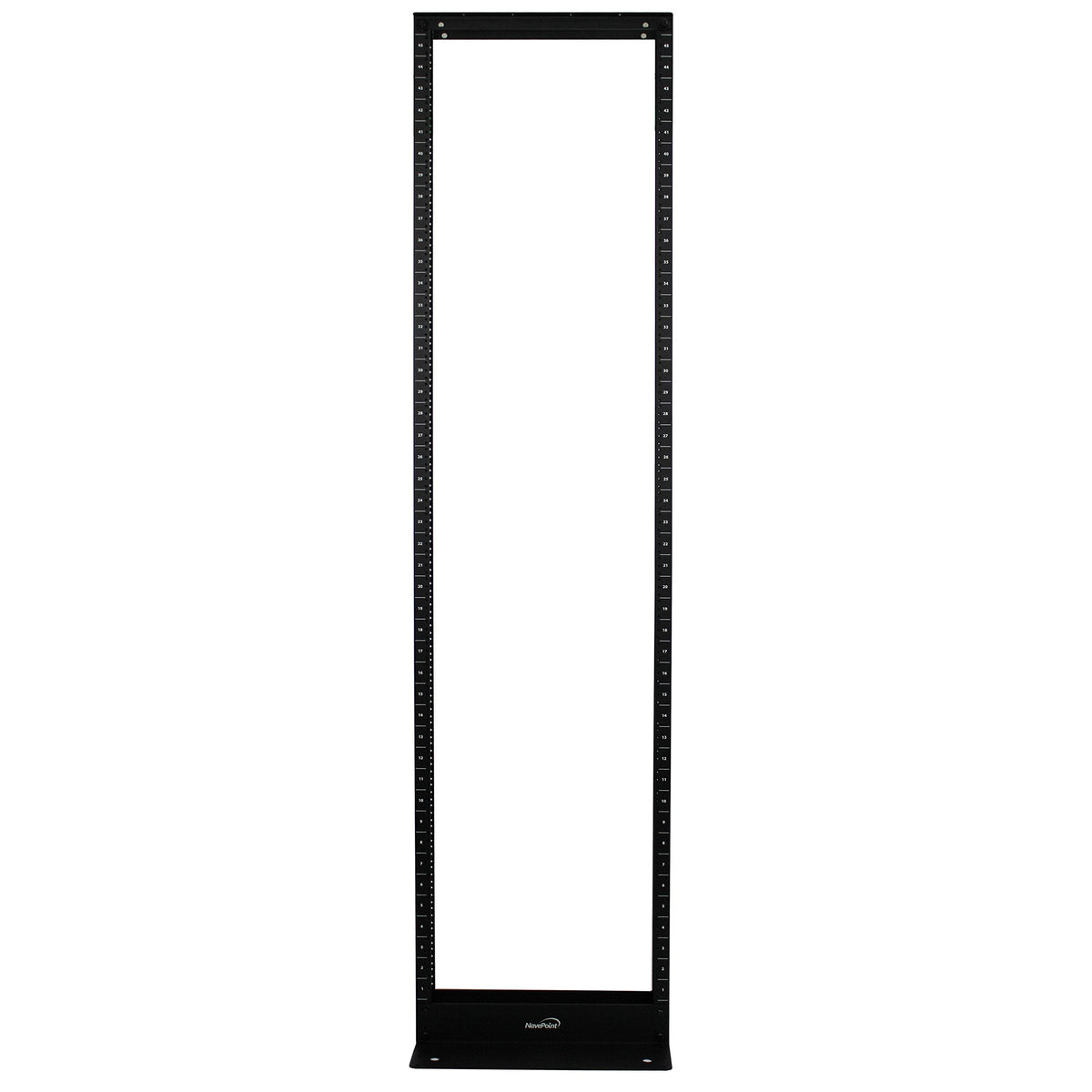 NavePoint 45U 2 Post Open Frame Server Rack for 19 Inch Equipment, AV, Networking, Data & IT Devices, 2-Post Rack 45U 881lbs Weight Capacity, Black