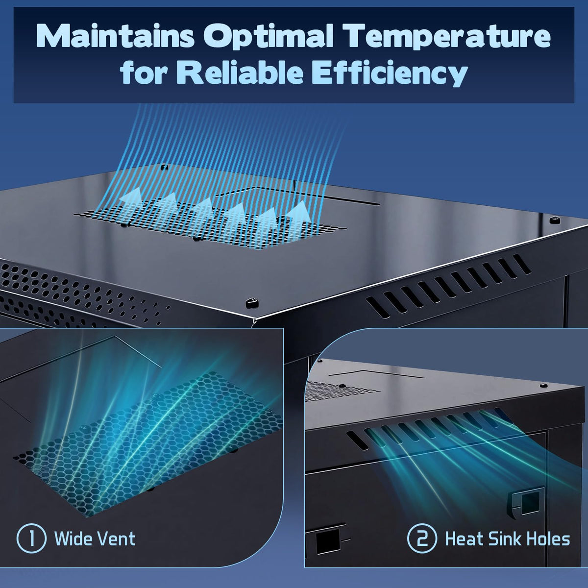 6U Wall Mount Server Cabinet - Heavy Duty Network Rack Enclosure with Cooling Fan, Locking Vented Door & Removable Side Panels, 17.7 Inch Deep, for IT/AV Equipment