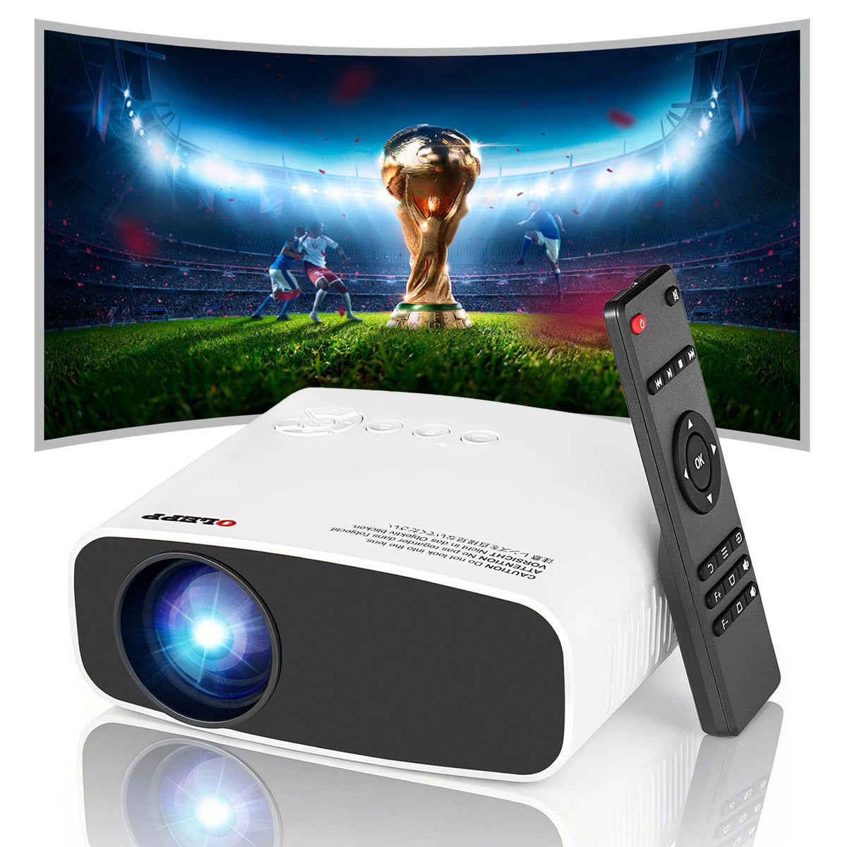 Mini Projector Wired with Bluetooth Audio, Native 720P Supports 4K, Electric Focus & Keystone, Dust-Proof Low Noise, HDMI/USB for Laptop/PC/Stick, for Home Office Classroom Meeting Outdoor Movie