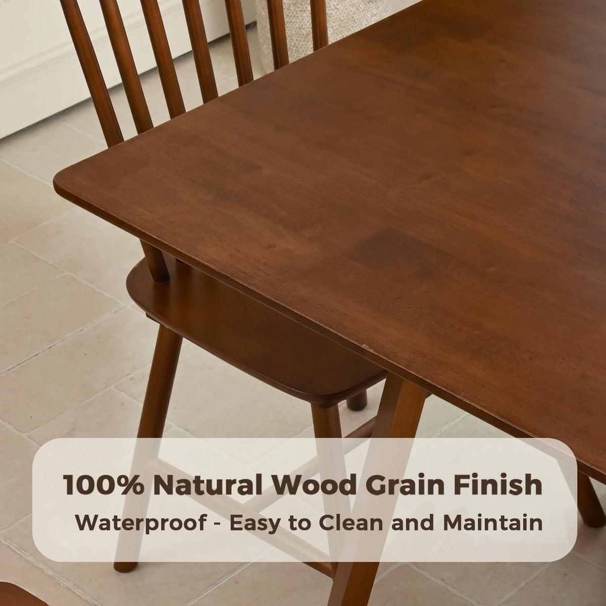 DELAVIN 70.8 Inch Large Solid Wood Dinner Table for 6-8 People, Modern Oak Kitchen Table with Natural Wood Grain, Luxury Rectangular Dining Table for Family, Office, Party, Easy Assembly, Walnut