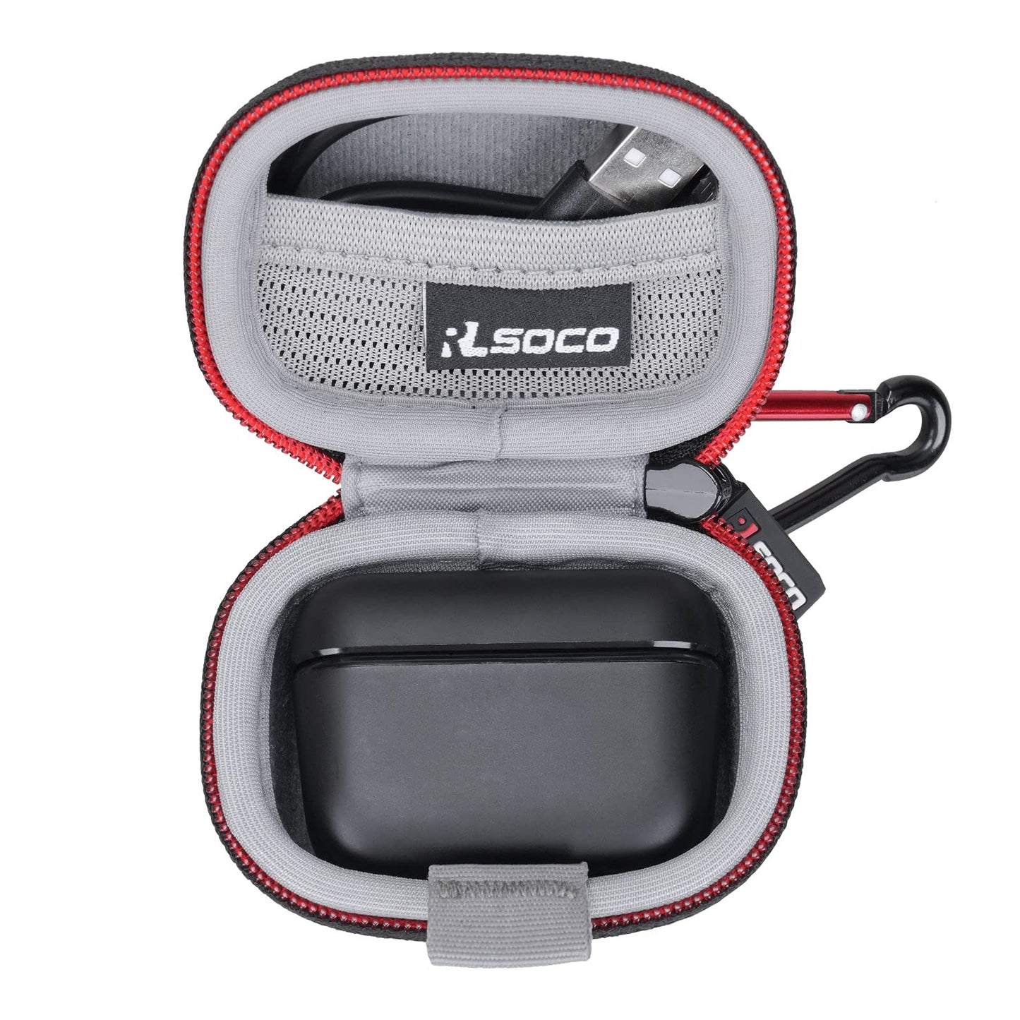 RLSOCO Hard Case for Sennheiser Consumer Audio CX Plus/CX/CX 400BT / CX 500BT True Wireless Earbuds | Shockproof, Dustproof, Water-Resistant Storage Pouch, with Sturdy Metal Hook (Case Only)