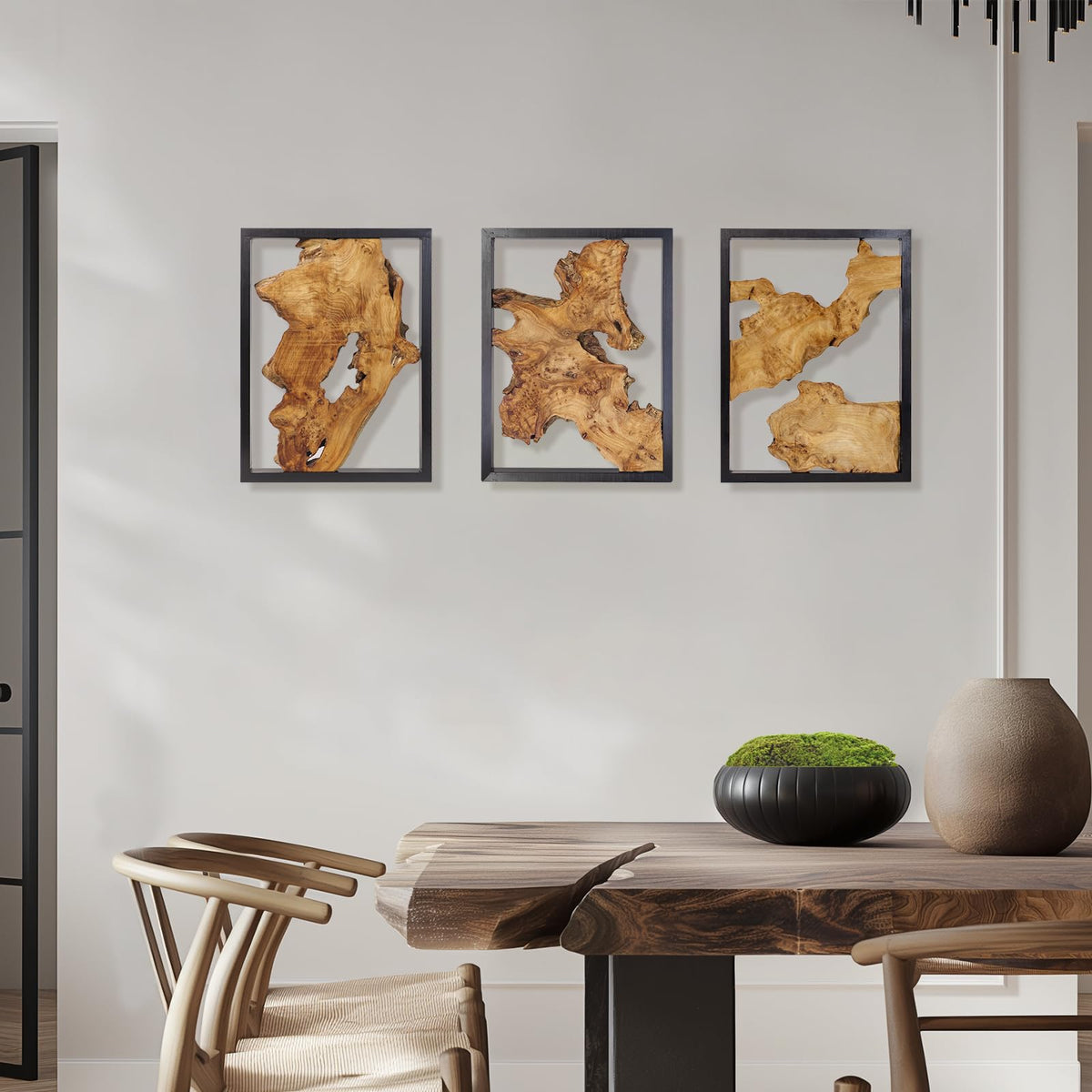 Modern Wood Wall Decor- Natural wood Handcrafted Rustic Charm for Your Home - Perfect for Living Room, Bedroom,Kitchen,or Office
