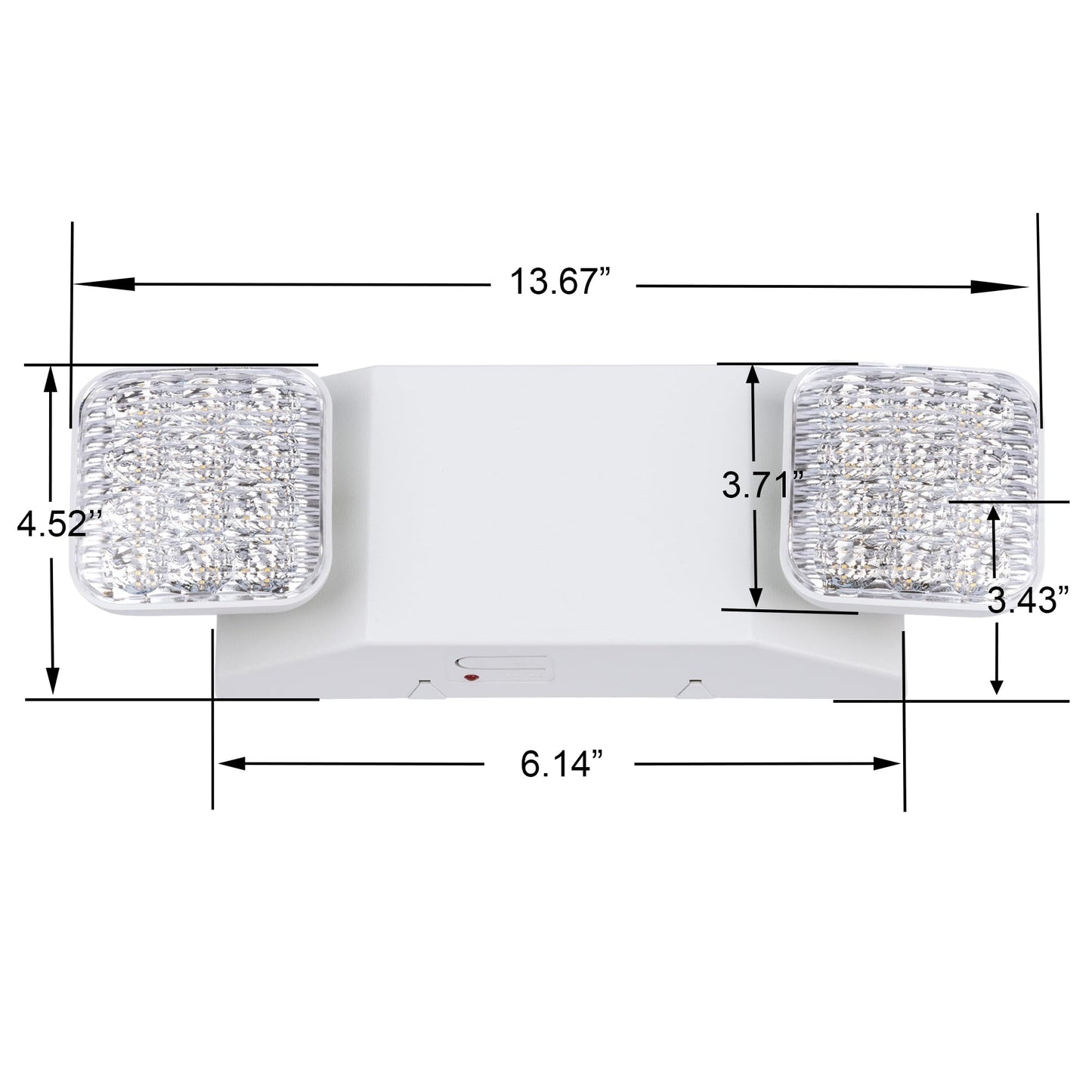 GRUENLICH LED Commercial Emergency Light with Dual Head and Backup Battery, US Standard, AC 120-277V, Hardwired Emergency Light Fixtures for Business Office Power Outages, 4-Pack
