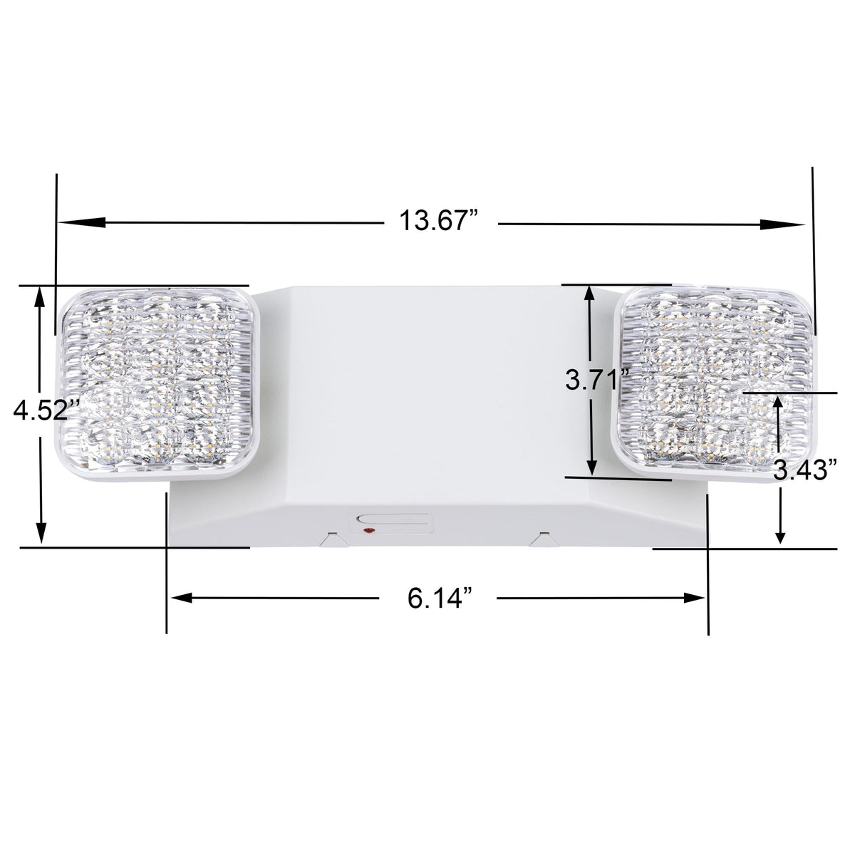 GRUENLICH LED Commercial Emergency Light with Dual Head and Backup Battery, US Standard, AC 120-277V, Hardwired Emergency Light Fixtures for Business Office Power Outages, 6-Pack