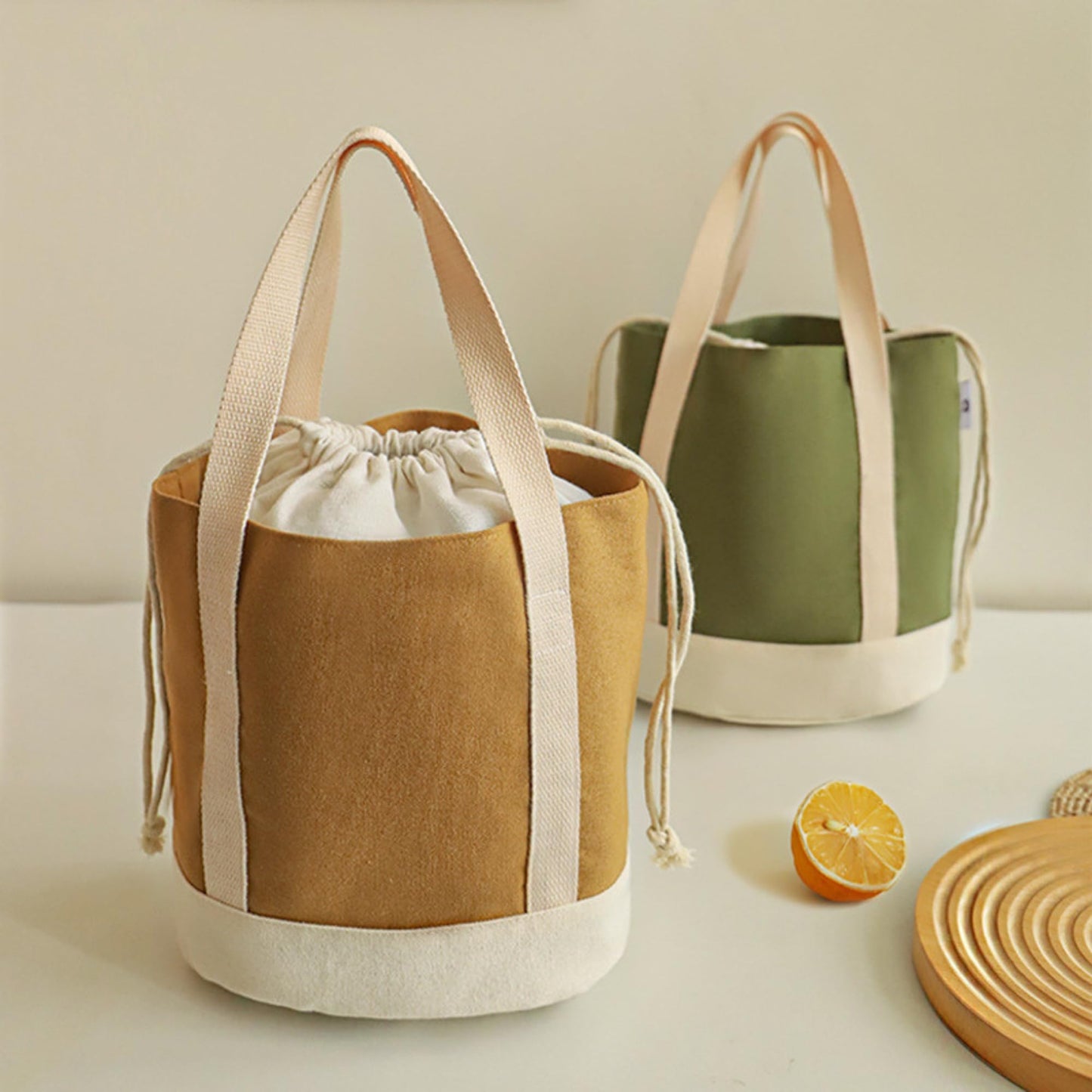 Insulated Lunch Bag with Temperature Control, Reusable Lunch Tote, Larger Capacity Lunch Organizer, Leakproof Wide-Mouth Design, Easy-Clean Fabric for Work, Picnics, Travel (Green)