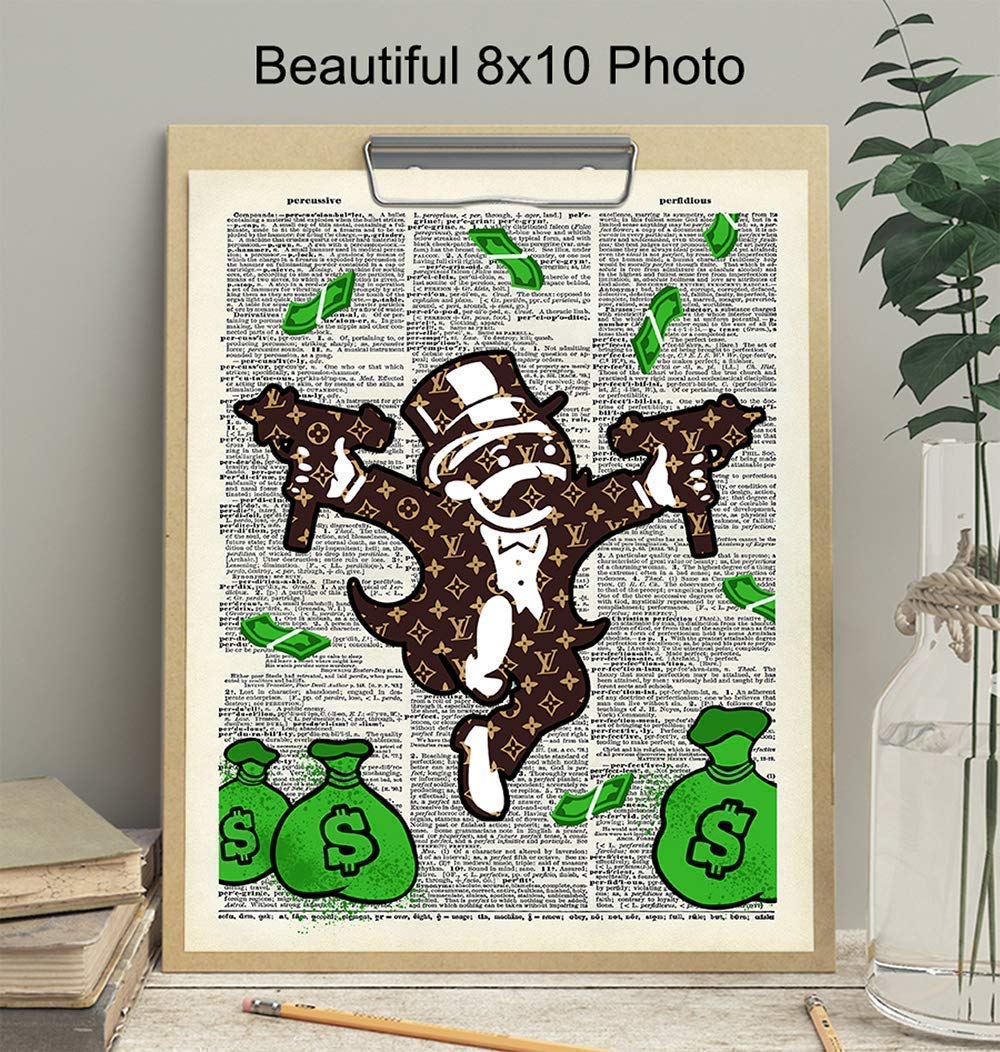Fashion Urban Street Art Graffiti Wall Art Print Cool Upcycled Dictionary Poster for Home Decor - Room Decorations for Dorm, Office, Teens Bedroom - 8x10 Unframed Photo