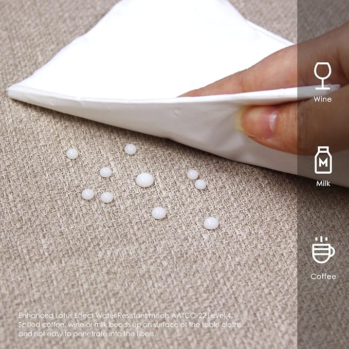 BALCONY & FALCON Rectangle Tablecloth Washable Wrinkle Resistant and Water