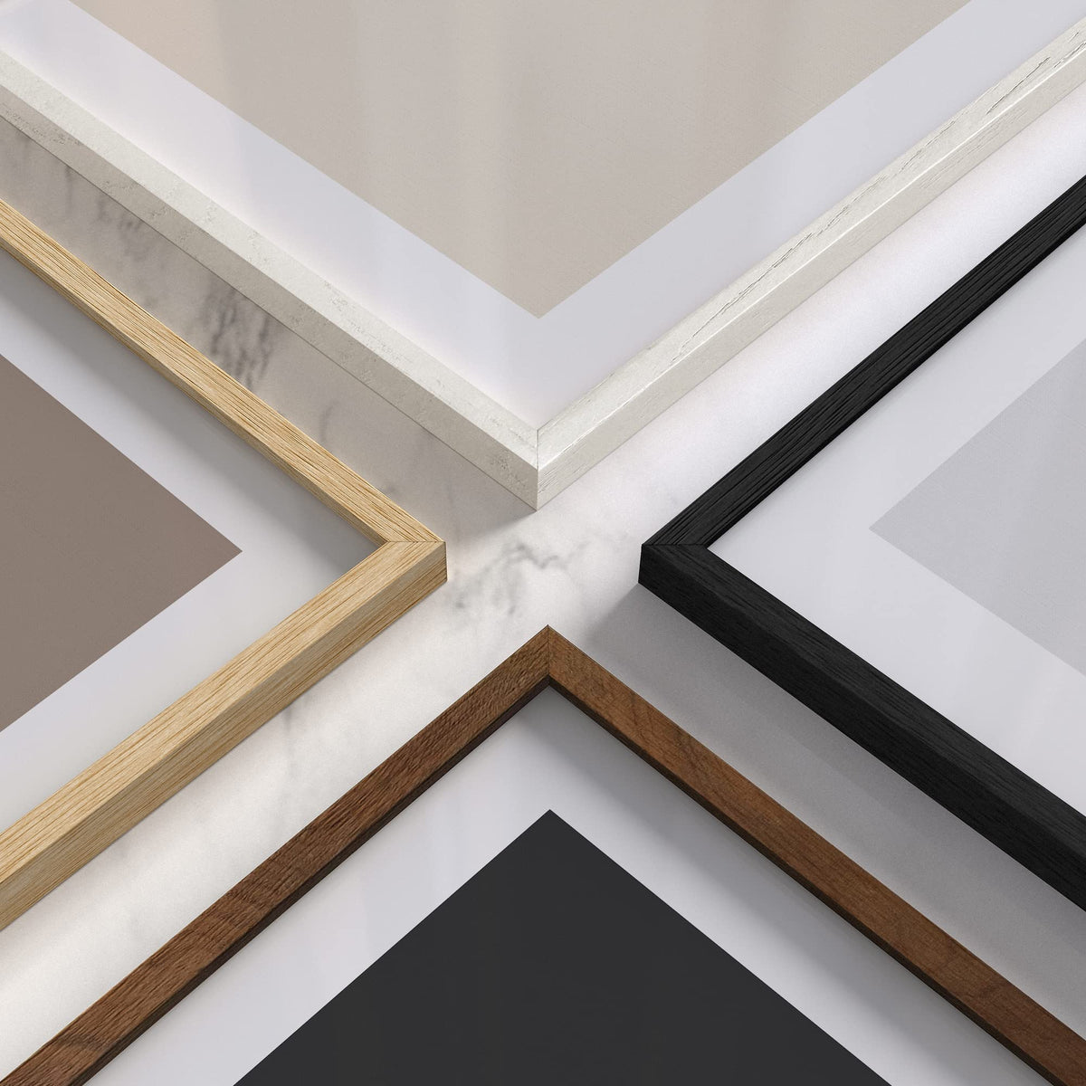 HAUS AND HUES Beige Oak Wood 11x14 Picture Frame - Modern Wood Wall Art Display - Lightweight 11x14 Frame for Art Prints, Photos, Posters - Ready-to-Hang Vertically & Horizontally (Set of 6)