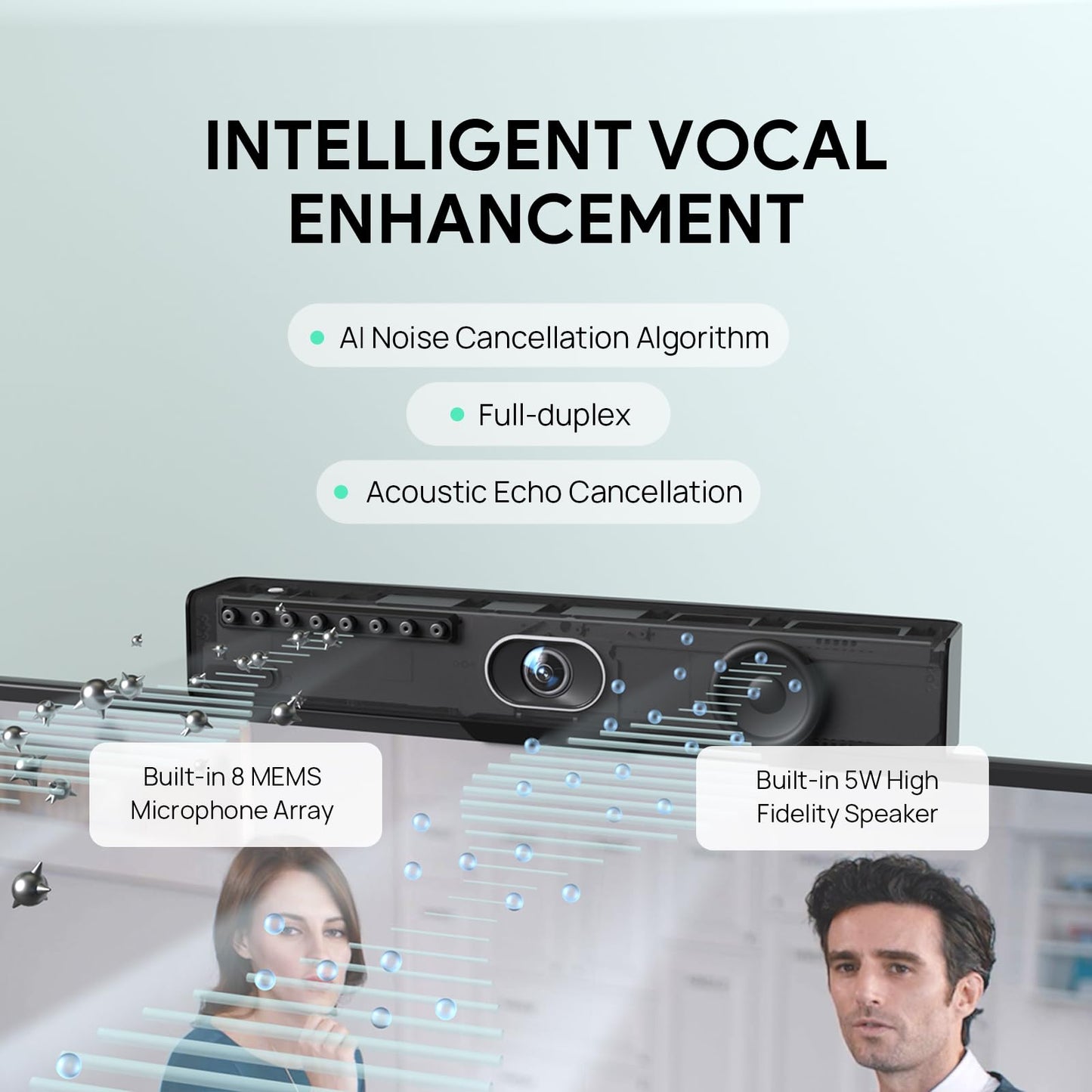 Yealink UVC34 4K Conference Room Camera System 10 Microphone 8 MP All-in-One Video Conferencing System AI Auto Framing 120° Field of View Microsoft Teams Certified Webcam Zoom Rooms USB-A