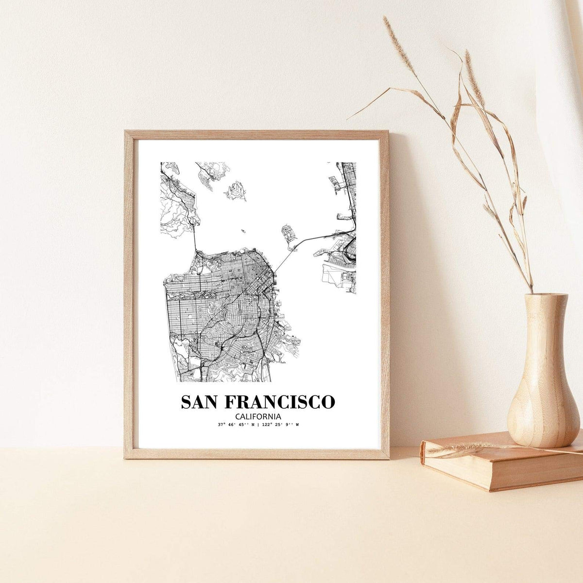 Eleville 8X10 Unframed San Francisco California City View Abstract Road Modern Map Art Print Poster Wall Office Home Decor Minimalist Line Art Hometown Housewarming wgn474