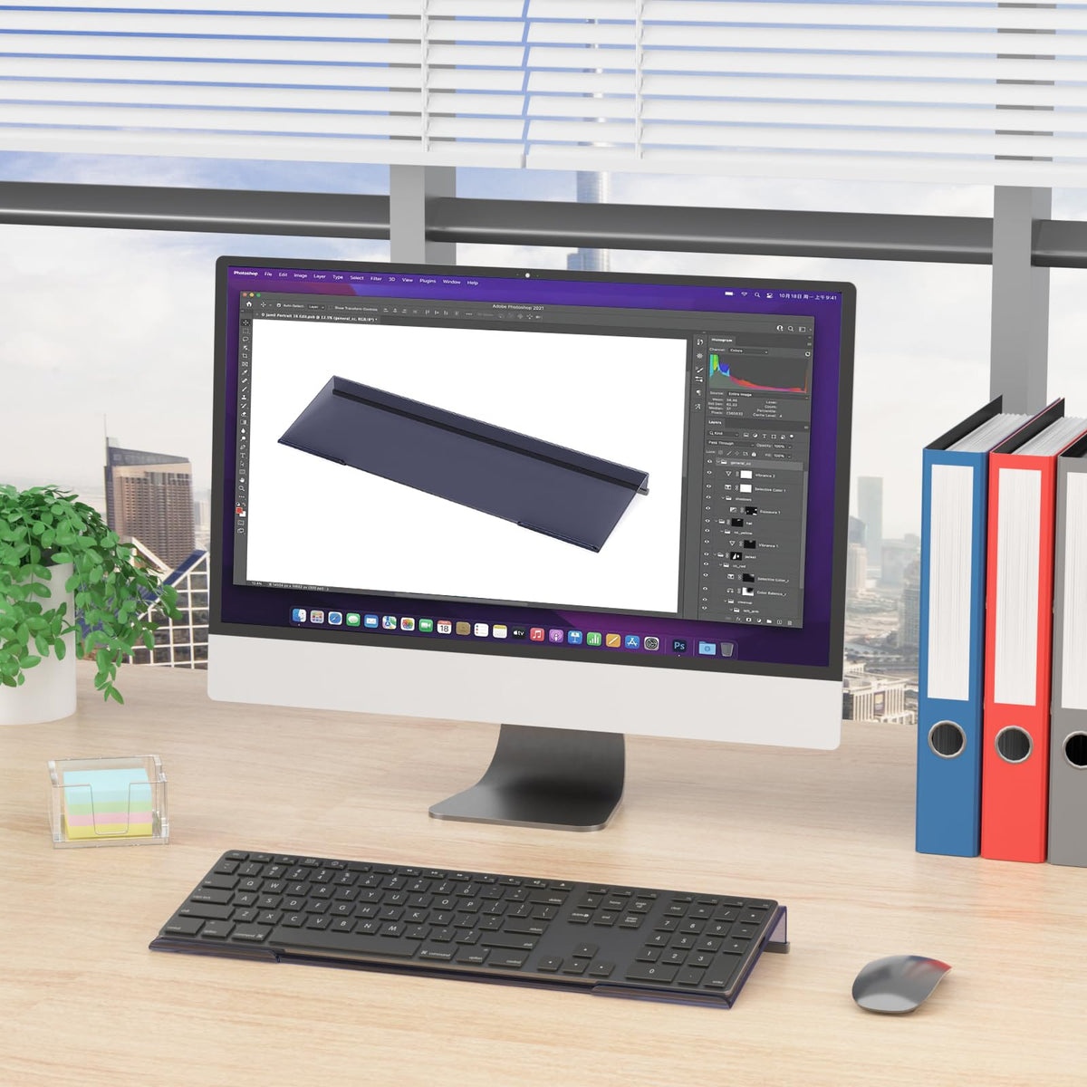 BOSSCASA Computer Keyboard Stand Holder - Ergonomic Acrylic Keyboard Stand for Desktop Comfortable Keyboard Tray Riser with Silicone Anti-Slip Strip for Home School Office Desk Accessory, Black