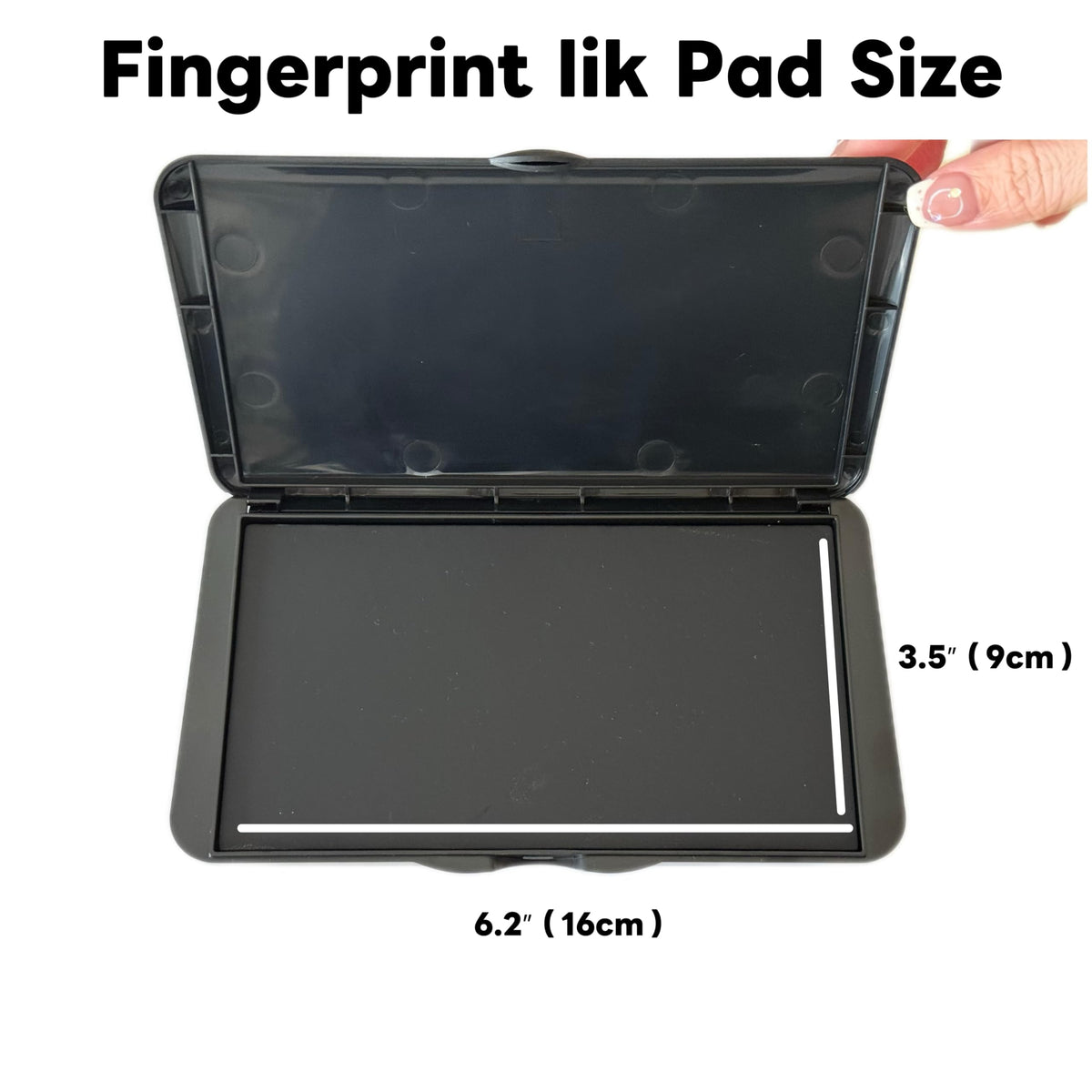 Fingerprint Ink Pad Ultra-Black 6.2" – Quick-Dry, Flawless, Non-Toxic Ink for 10,000+ Clear Prints – Large Stamp Pad for Notary, ID Verification, Banks, Schools, Law Enforcement & Legal Forms