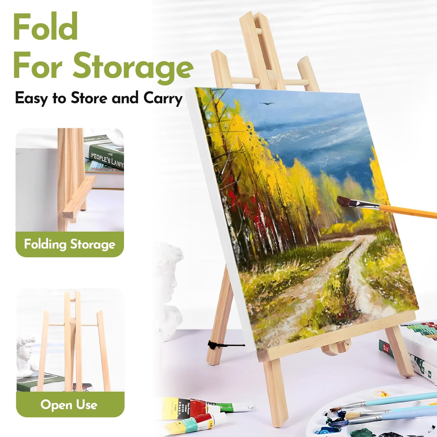 Conda 2 Pack 18 Inch Wooden Tabletop Easel Stand, A-Frame Art Painting Easel for Painting, Display & Art Creation, Canvas Holder for Artists, Students & Hobbyists