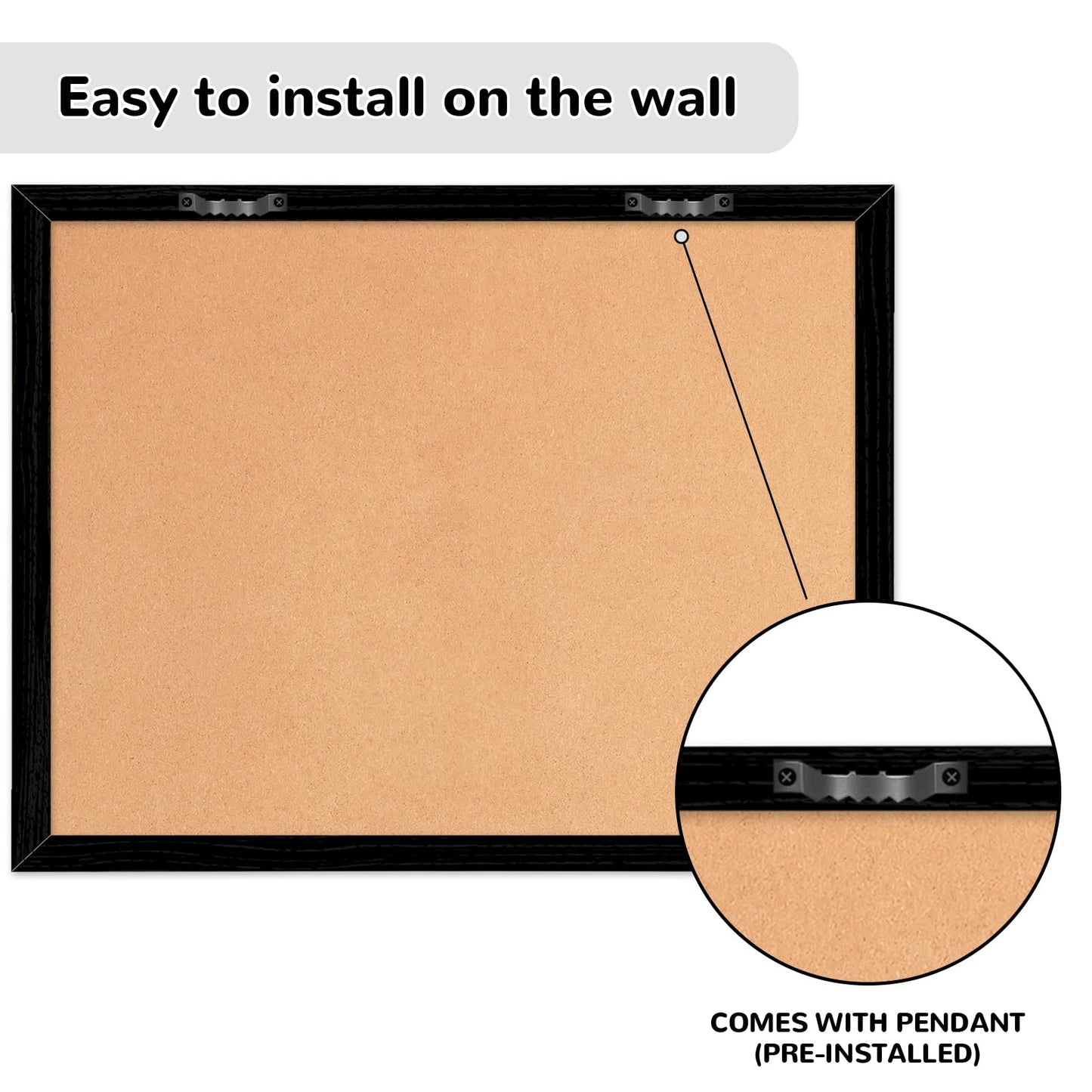 ABERLLS Monthly Calendar Dry Erase Board for Wall, 17''x13'' Whiteboard with Black Wood Framed, Magnetic White Boards, 2in1 White Board Cork Board Combo