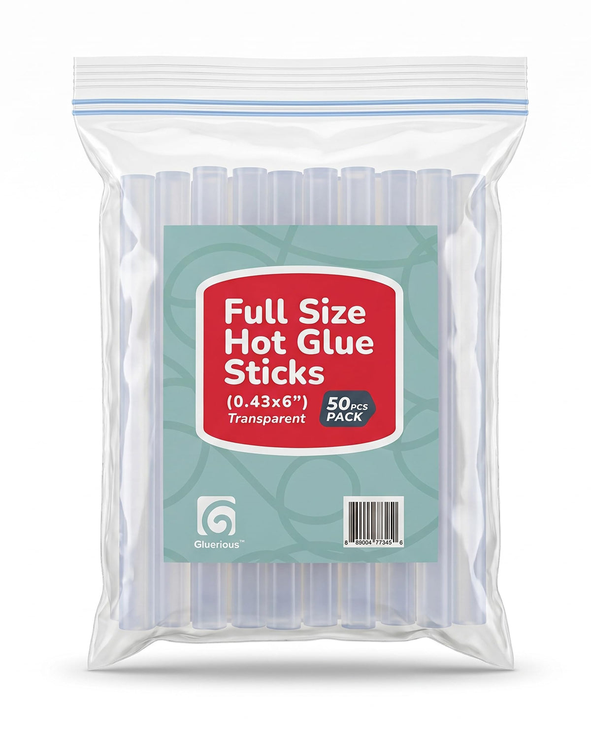 50pcs Full Size Hot Glue Sticks for Large Glue Gun, 0.43x6 inches Large Glue Sticks, Bulk-Pack for Arts Crafts DIY Fabric Gluing & More