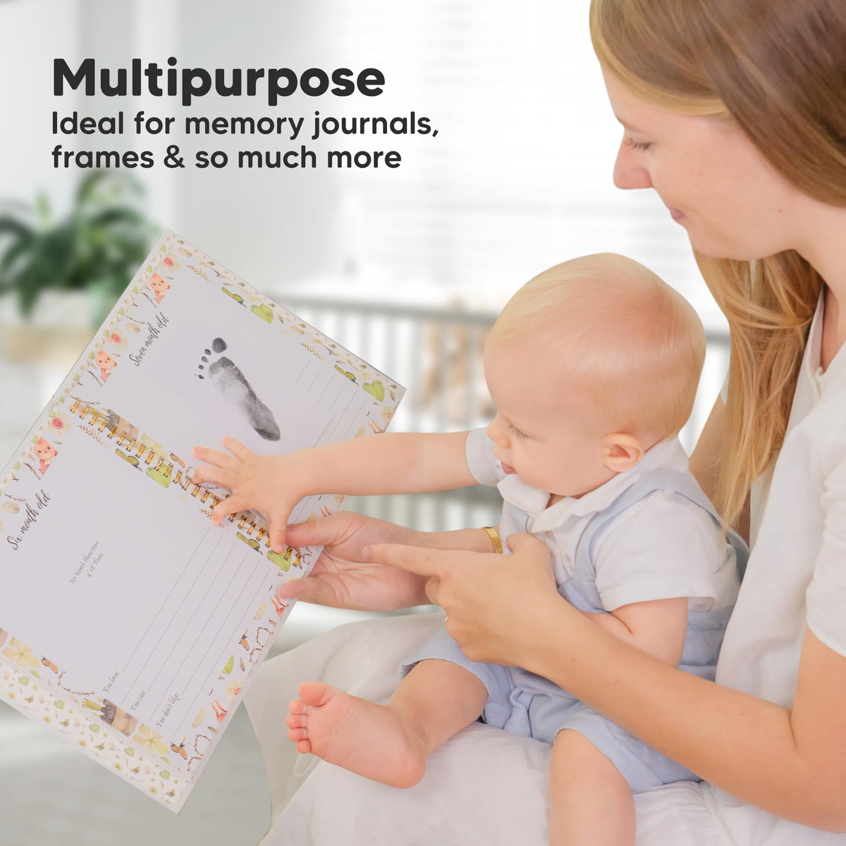 4-Pack Inkless Baby Hand and Footprint Kit - Mess Free Ink Pad for Newborn Keepsake, Dog Nose & Paw Print Kit, Clean Touch Ink Pad for Baby Hand & Footprints, First Mother's Day (Jet Black)