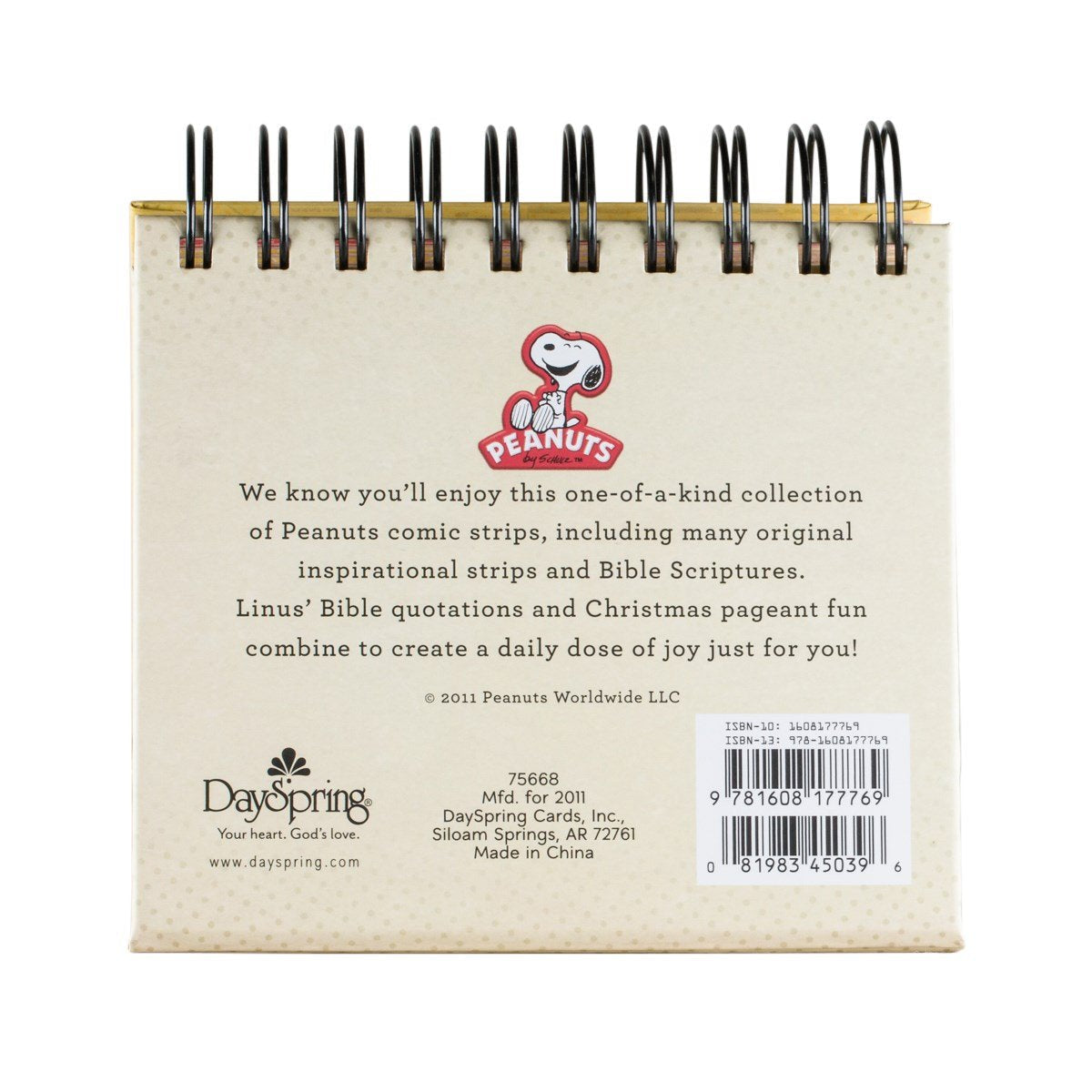 Dayspring - Peanuts - Smiles and Blessings - Perpetual Calendar (75668), Yellow