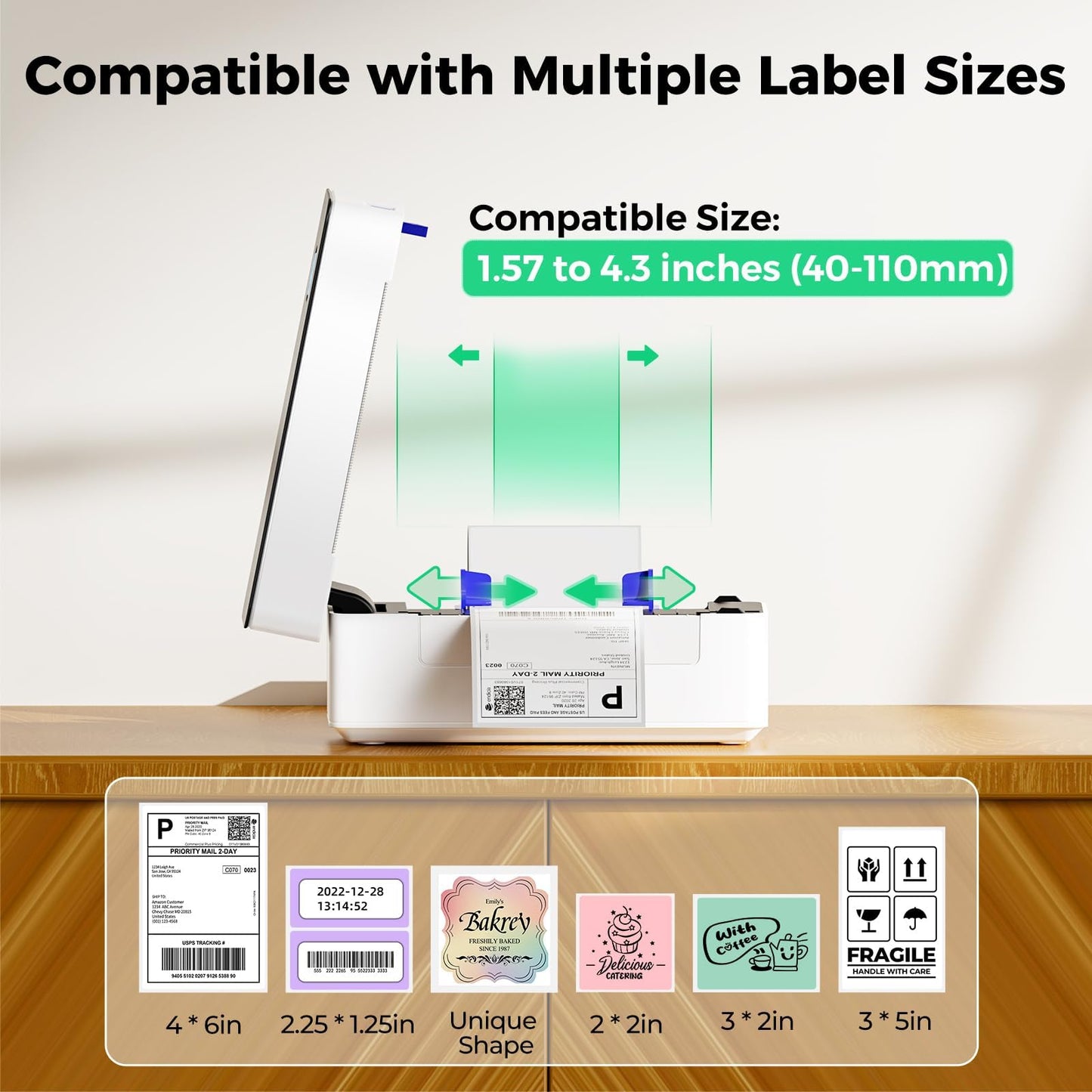 SVANTTO Bluetooth Shipping Label Printer 4x6, Compatible with Windows/Mac/Android/iOS, High-Speed 4x6 Thermal Label Printer for USPS, UPS, Etsy, Shopify, Poshmark, Inkless Printing