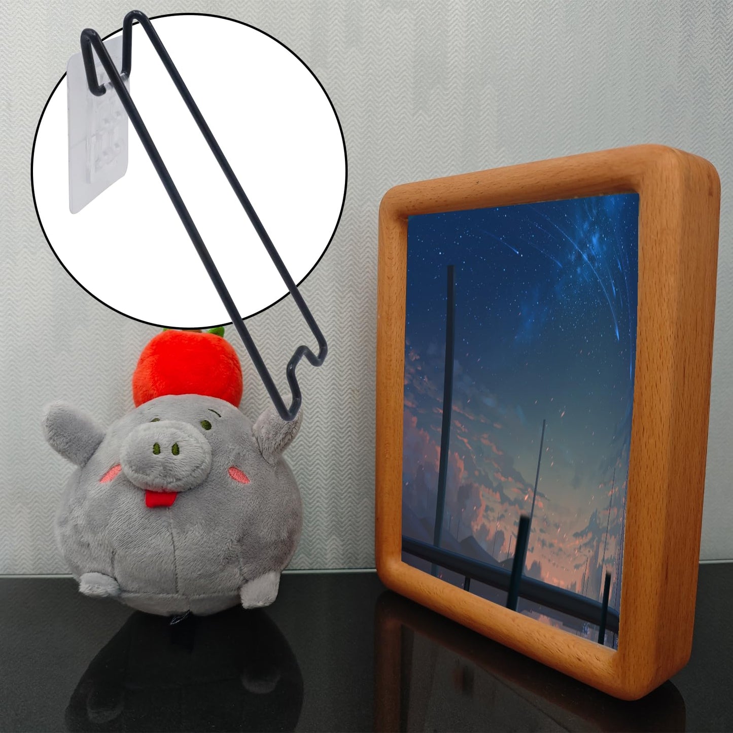 Joyangy 5 PCS Adjustable Metal Picture Frame Easel Backs, Self Adhesive Photo Frame Stands for Frames, Stainless Steel Easel Back Supports for Photos Paintings Display, 7.09"×2.17"