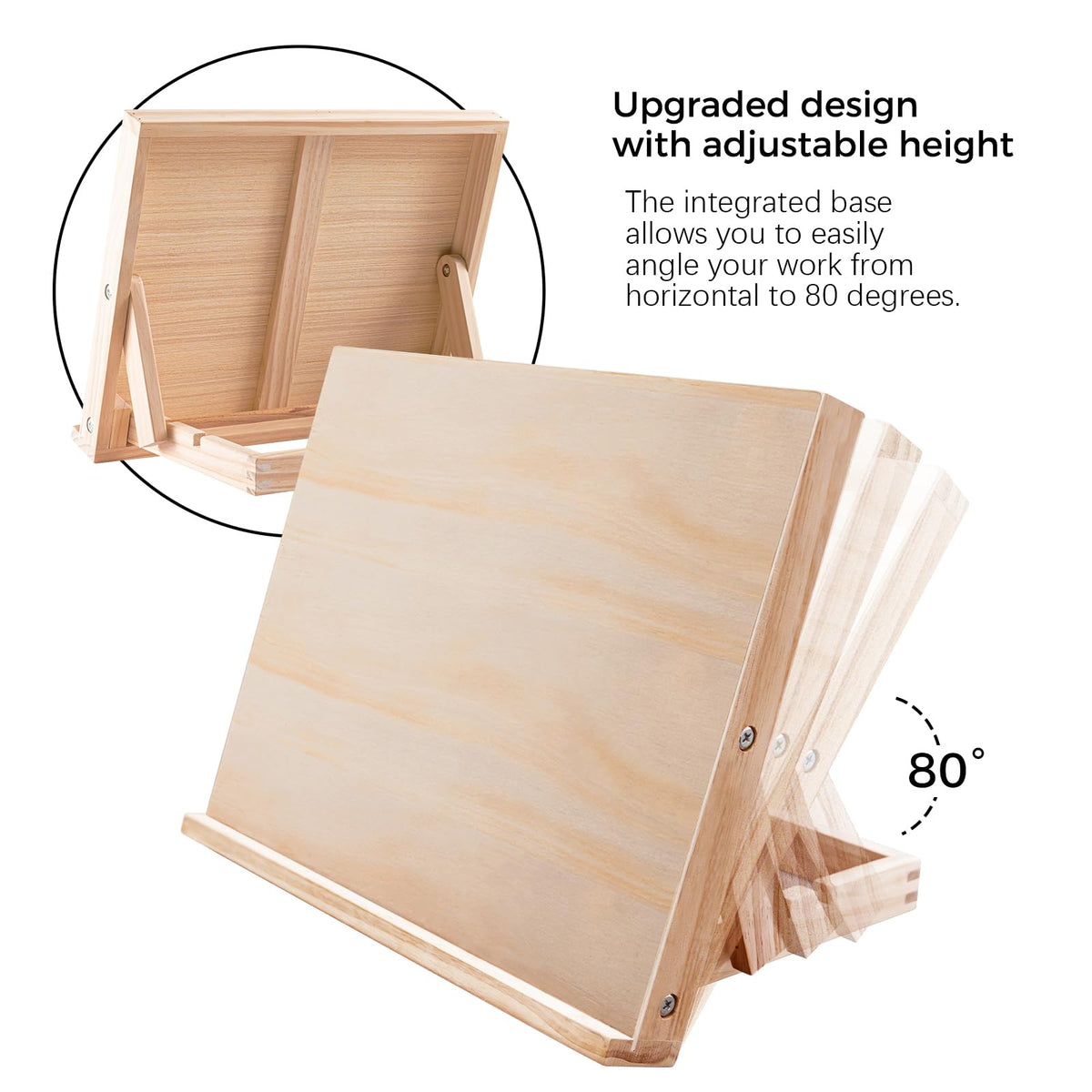 koseibal Art Easel for Painting, Tabletop Wooden Easel Stand，Adjustable Angle Portable Easel for Canvas, Ipad, Book, Artwords Display （2 Pack）