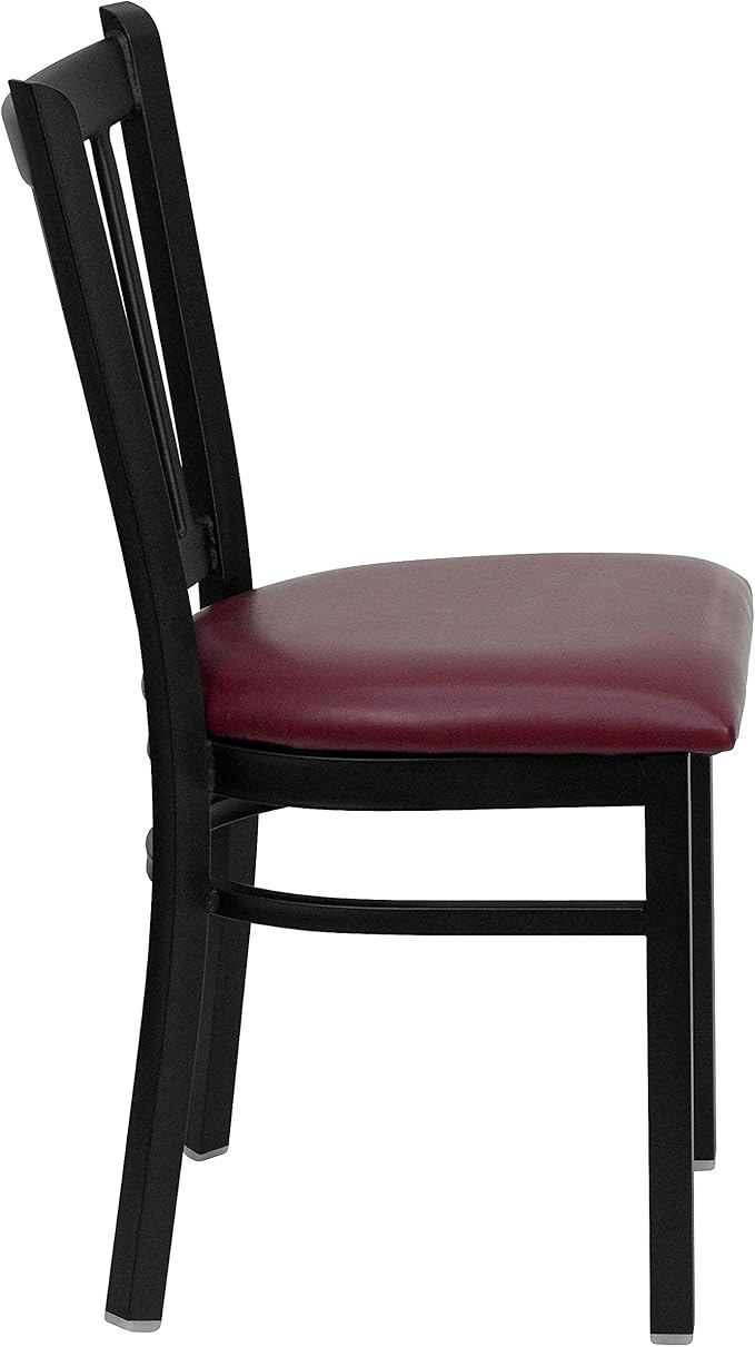 Flash Furniture HERCULES Series Black Vertical Back Metal Restaurant Chair