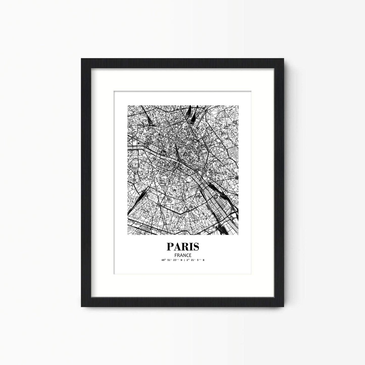 Eleville 8X10 Unframed Paris France City View Abstract Road Modern Map Art Print Poster Wall Office Home Decor Minimalist Line Art Hometown Housewarming wgn442
