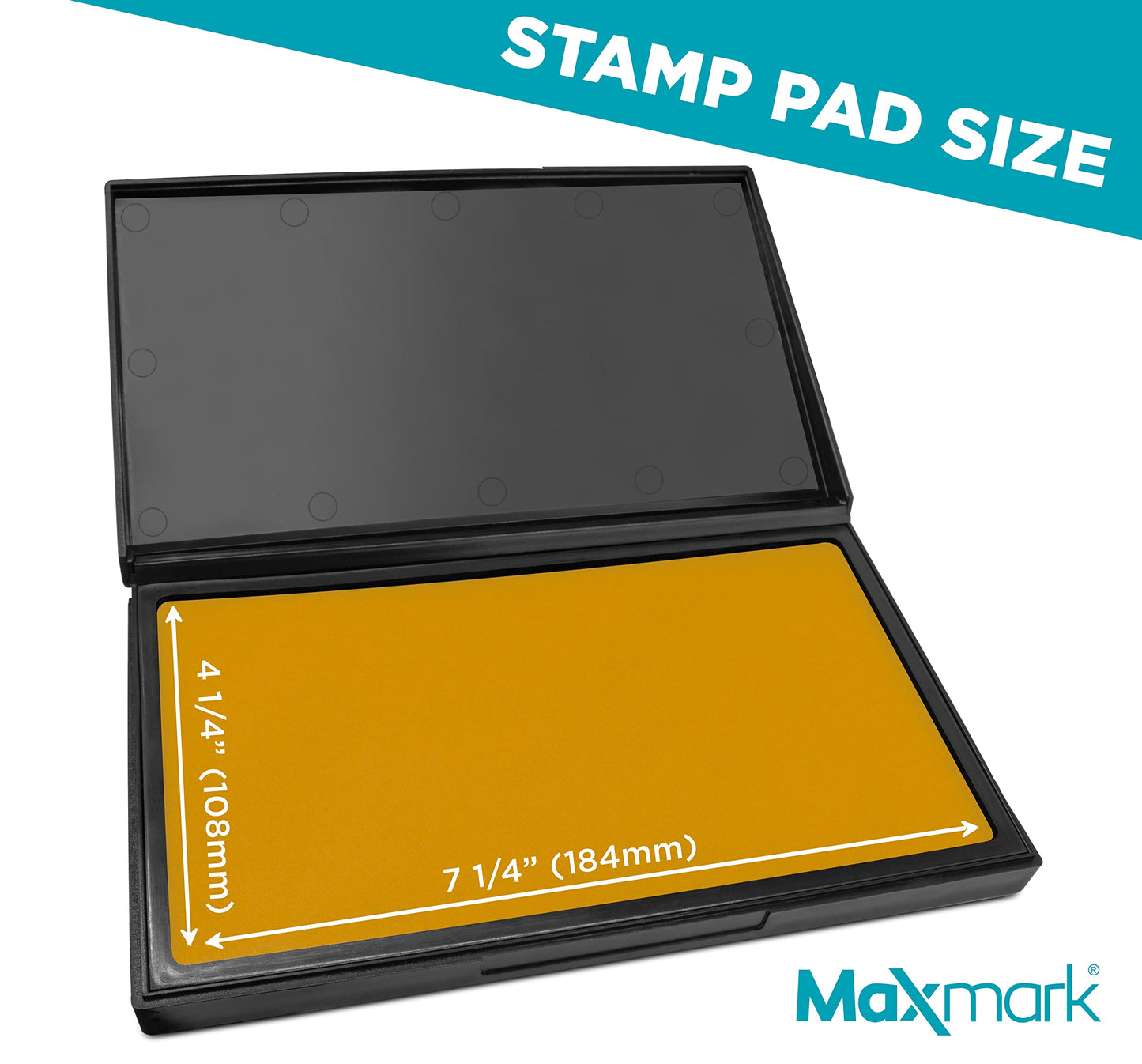 MaxMark Large Premium Dark Yellow Ink Stamp Pad - 4-1/4" by 7-1/4" - Premium Quality Felt Pad