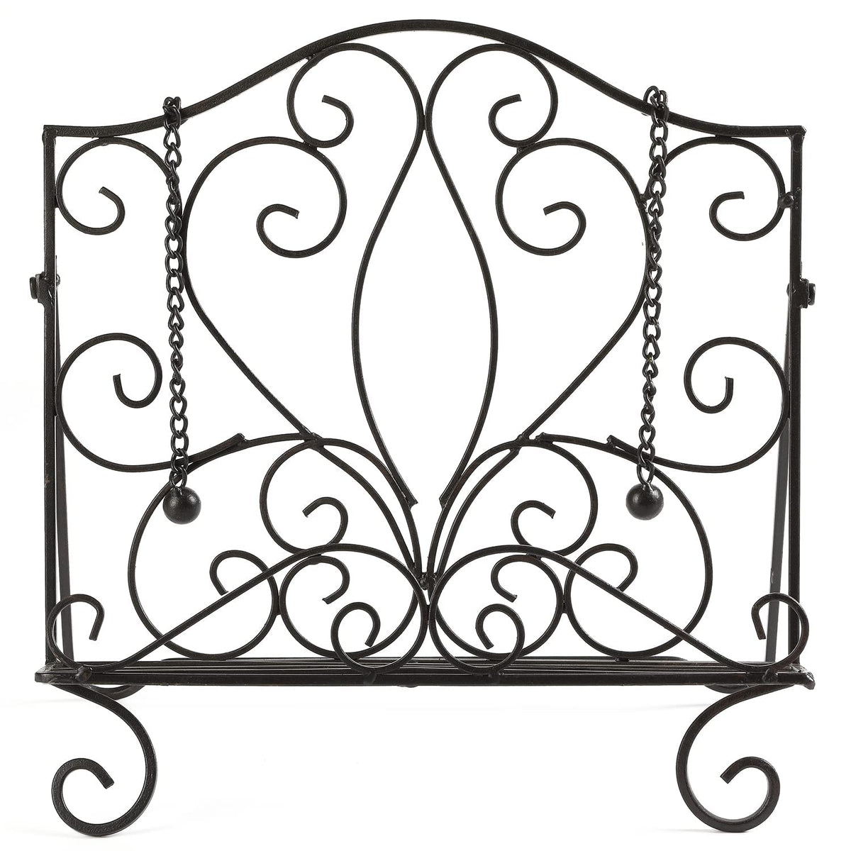 MOCOME Metal Cookbook Holder Recipe Book Stand for Kitchen, Vintage Scrollwork