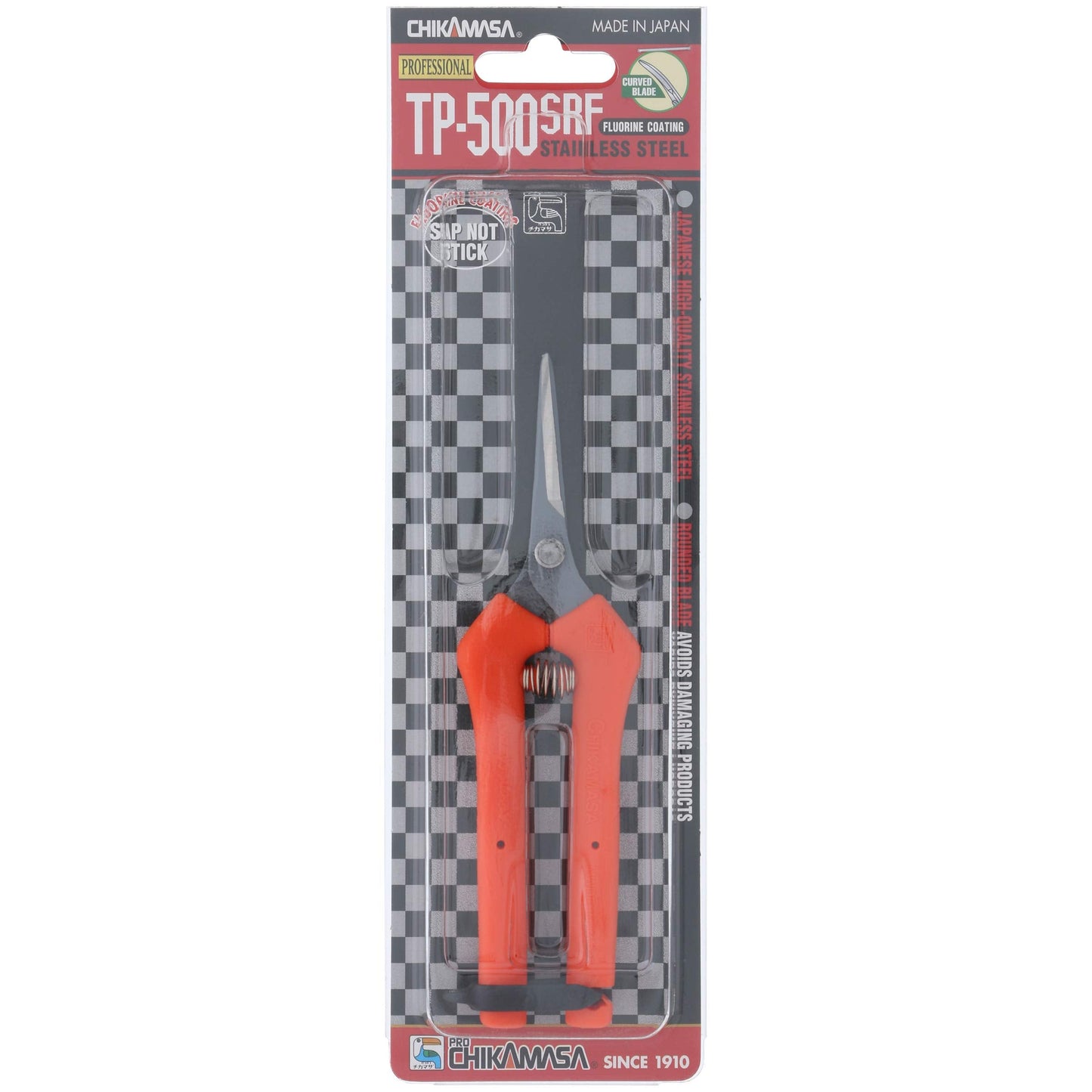 Chikamasa TP-500SRF Ultra-Light Japanese Trimming Scissors Stainless Steel Curved Blades with Fluorine Coating