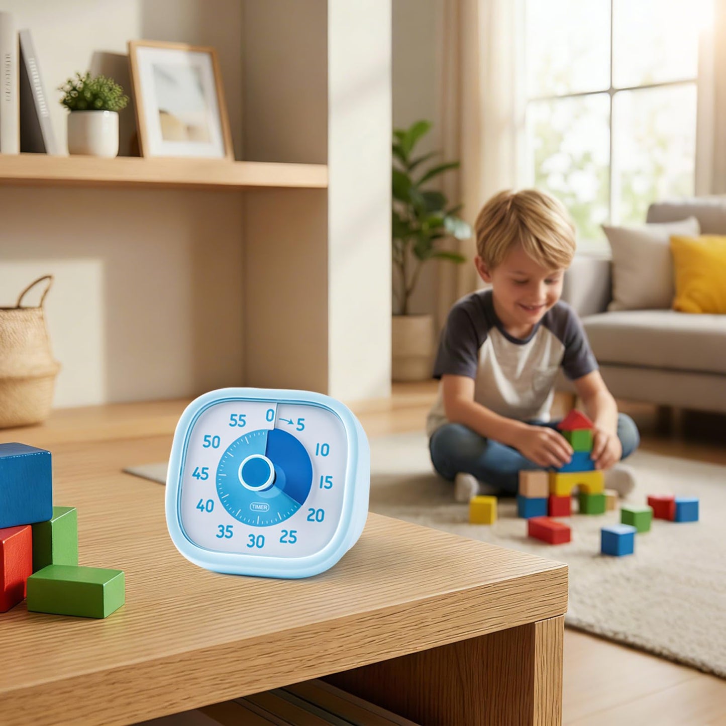 60 Minute Visual Timer for Kids, Countdown Clock with Silent or Ticking Sound, Easy Twist Dial for Classroom, Teachers, Students, Homework, Reading, ADHD Focus