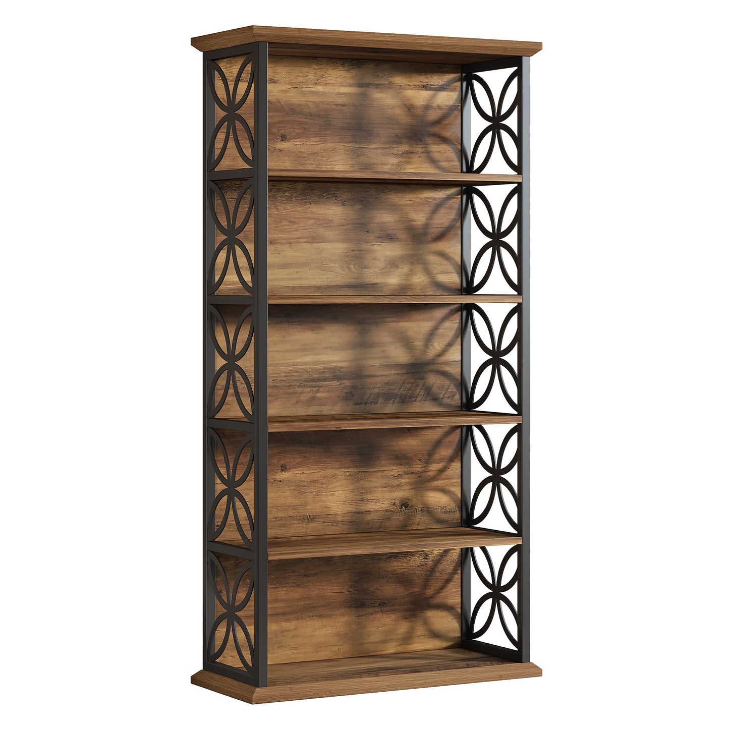 Tribesigns 6-Tier Tall Bookshelf, 71" Industrial Bookcase with Metal Frame, Freestanding Open Storage Shelves for Home Office, Living Room, Bedroom