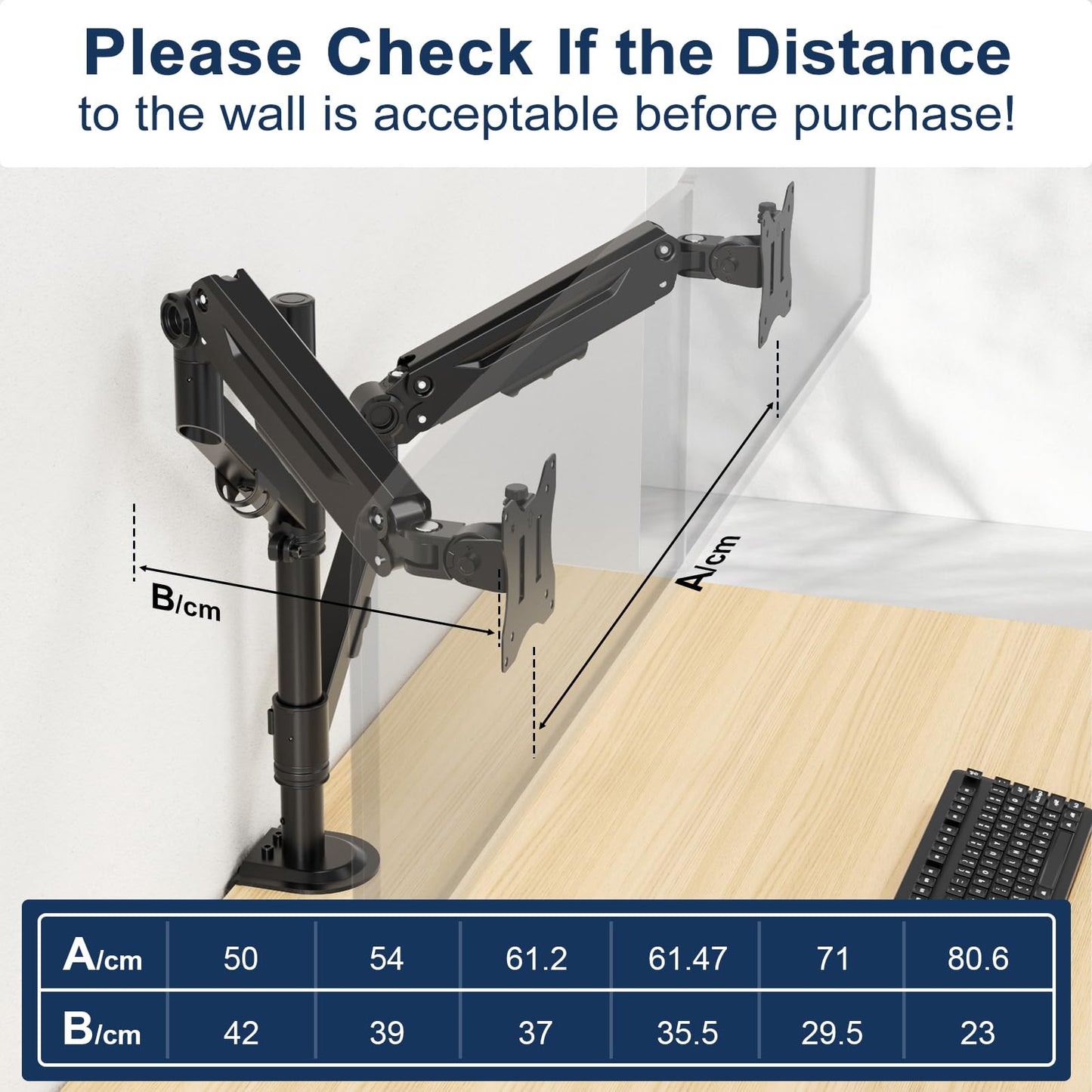 STANDOPIA Dual Monitor Mount for 17 to 40 inches, Holds up to 26.4 lbs, Monitor Desk Arms for 2 Monitors Vertical/Parallel Placement, with Clamp/Grommet Base, VESA Mount 75/100 mm