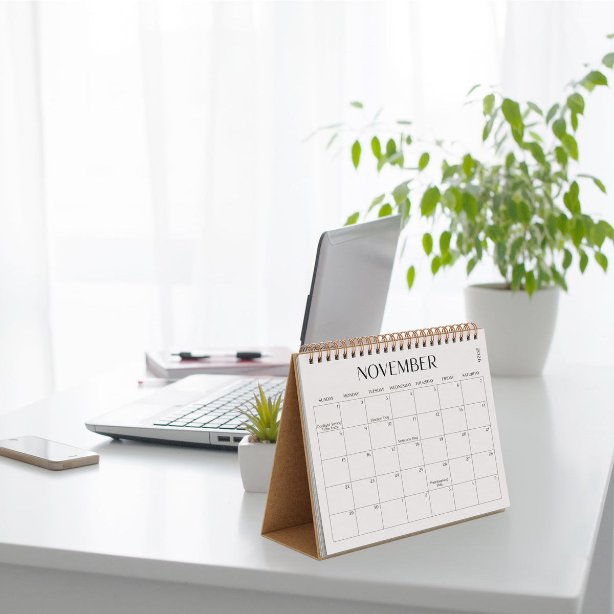 Aesthetic Desk Calendar 2026-2027 - Runs from January 2026 until July 2027 - Beautiful Small 26-27 Flip Desktop Calendar for Easy Organizing