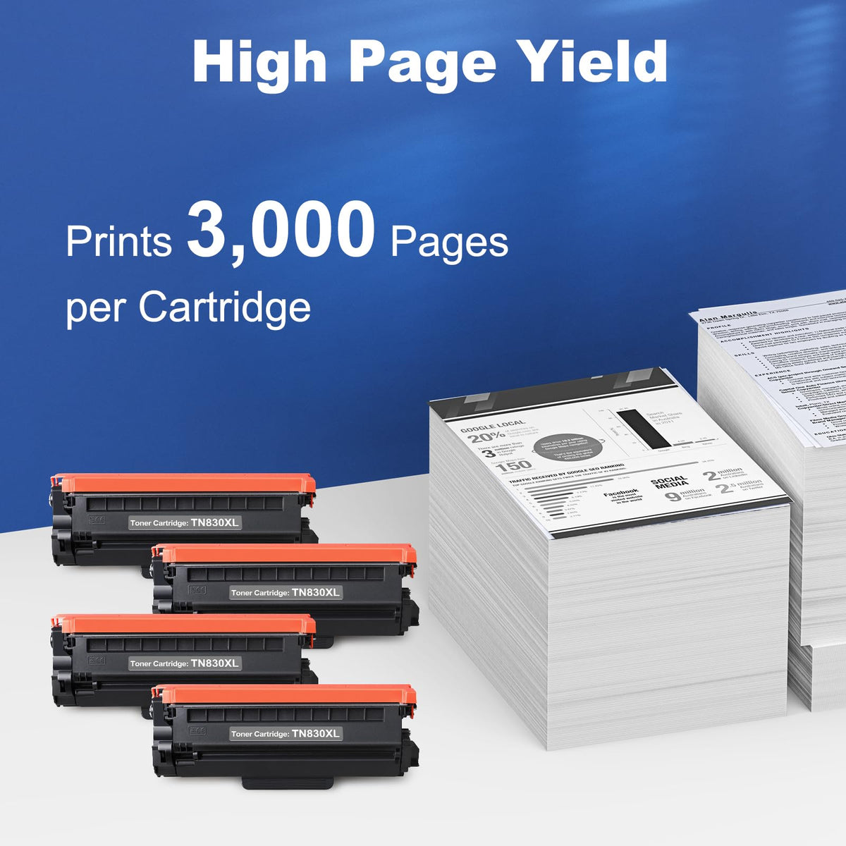 TN830XL Black Toner Cartridge Ink for HL-L2460DW Printer Replacement for Brother TN830 XL TN830 TN-830 Toner Set for DCP-L2640DW HL-L2460DWXL HL-L2405W MFC-L2820DW MFC-L2820DWXL, 4PK (with Chip)