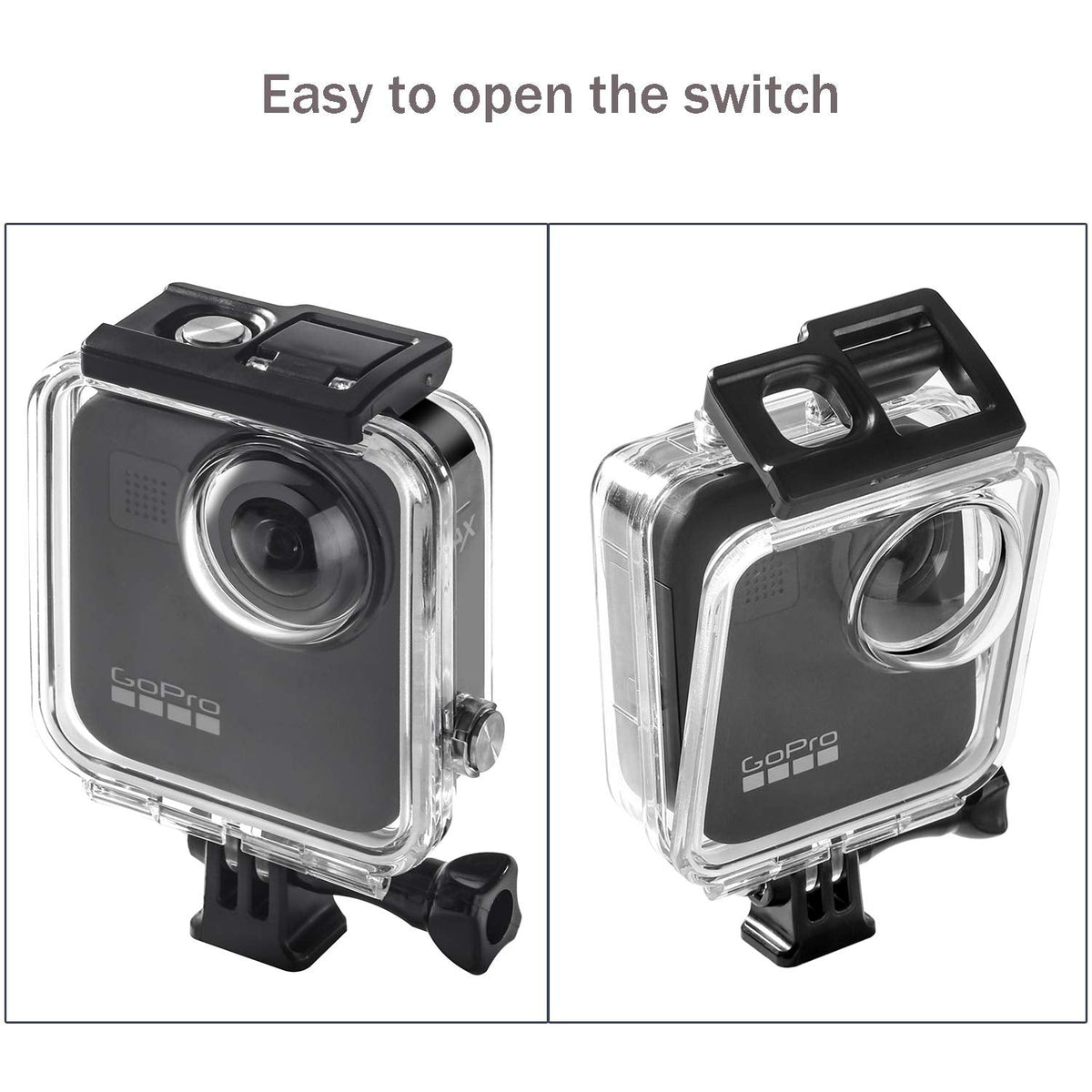 Waterproof Housing Case for Gopro Max Action Camera, Underwater Diving Protective Shell 30M with Bracket Accessories (Not for MAX 360 2025)