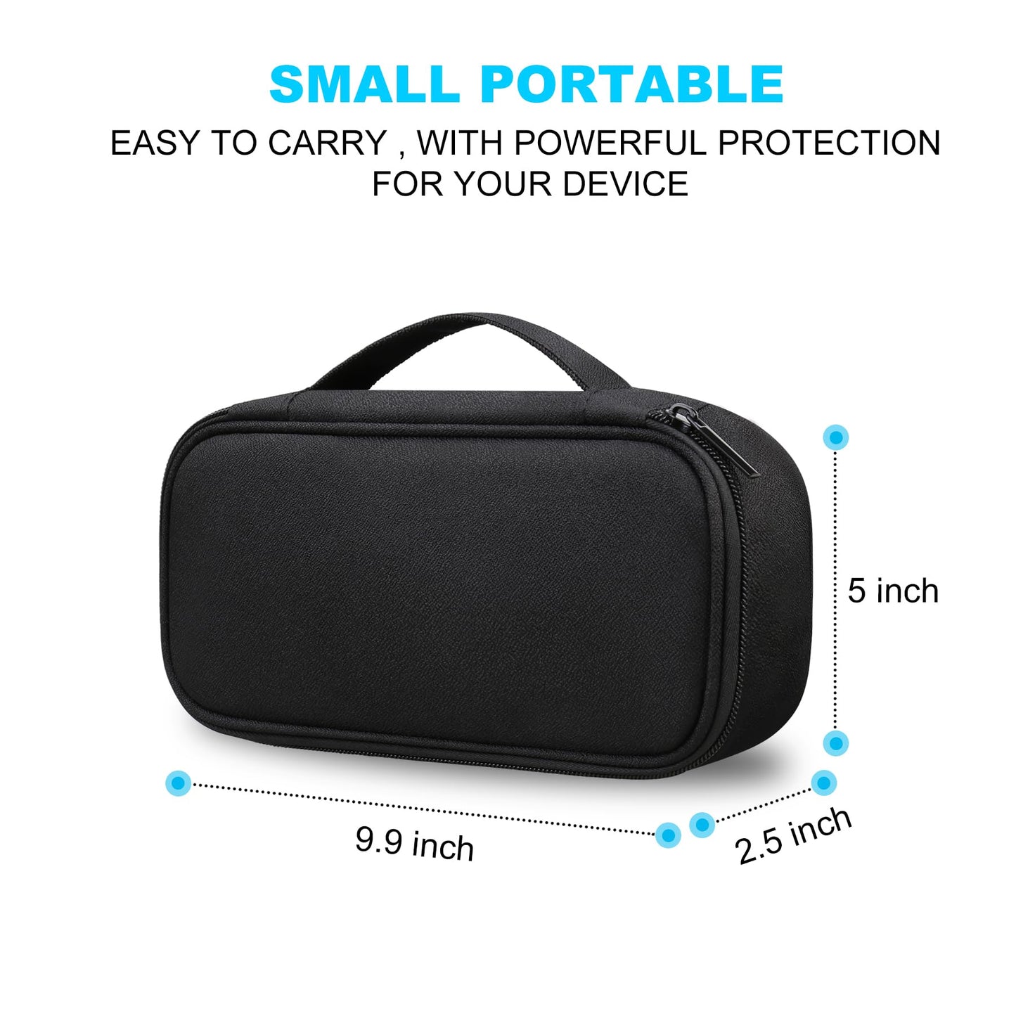 Lacdo Electronic Organizer Travel Cable Organizer Bag Pouch Tech Electronic Accessories Carry Case Portable Double Layers Charger Case for Cable, Cords, Charger, Earphone, Power Bank, Black