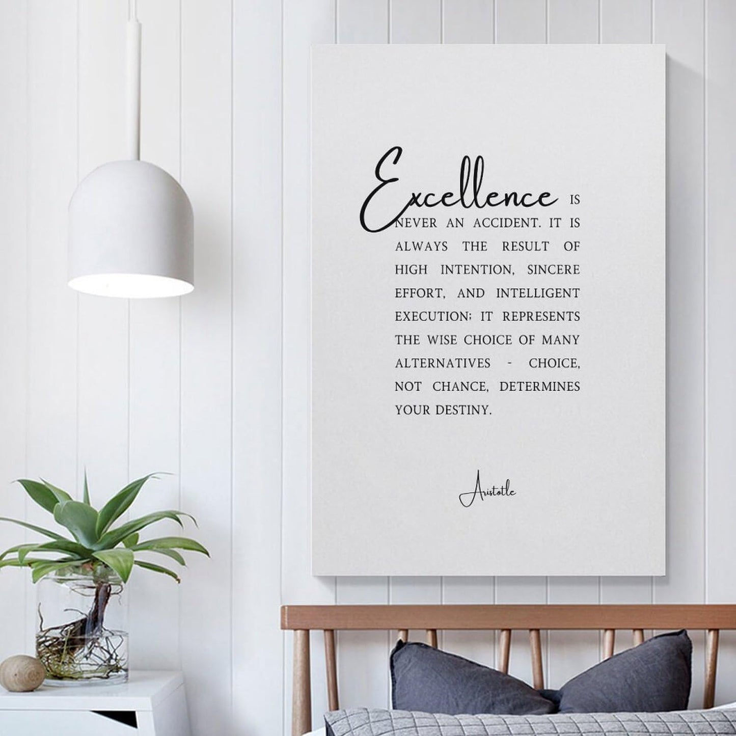 Aristotle Excellence Quote Print Typography Canvas Printing Wall Art Prints Wall Decor Posters Scandinavian Bohemian for Living Room Bedroom Home Office Study Gift 16x24inch(40x60cm)