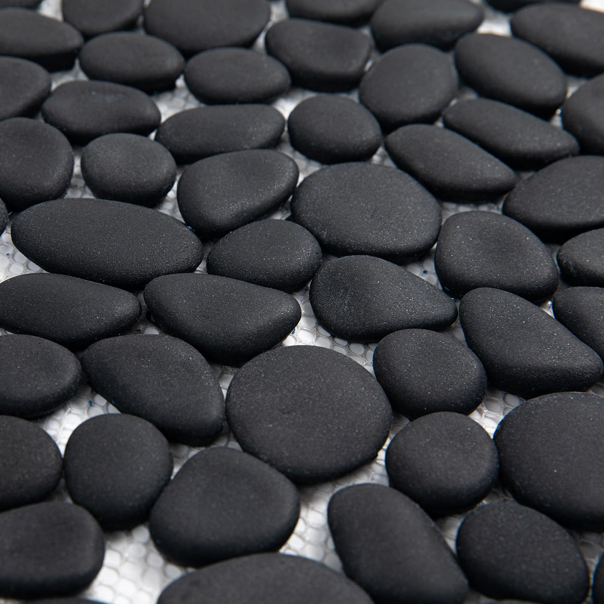Lovdeco Pebble Tile Shower Floor, Pebble Mosaic Backsplash for Wall, Stone Tiles for Bathroom and Outdoor Garden, 5 Sheets, Black