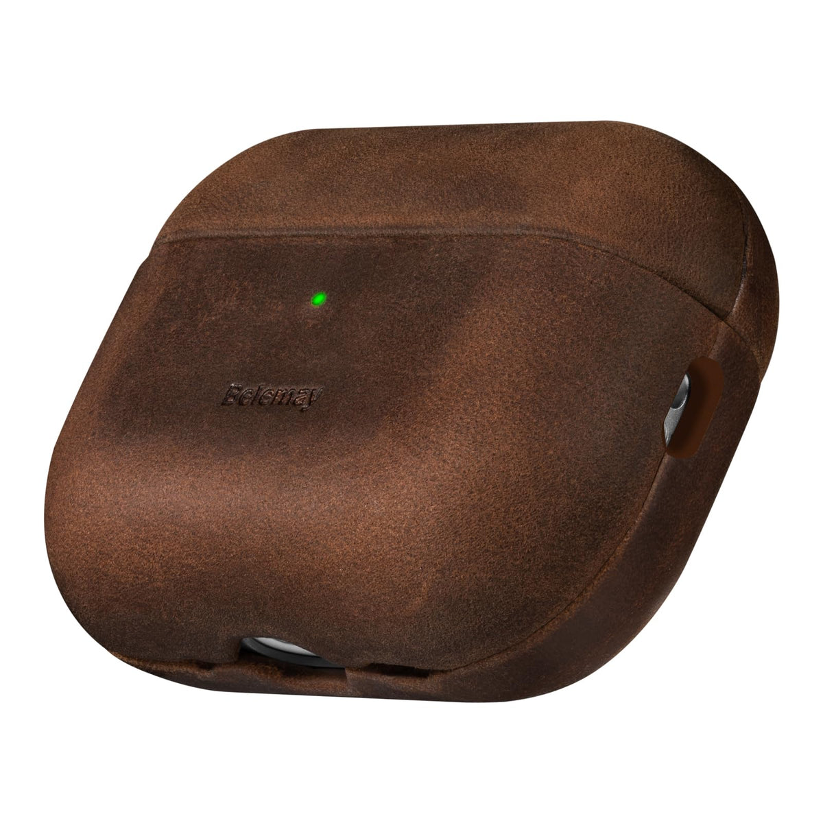 Belemay Handcrafted Crazy Horse Leather Case for AirPods Pro 3rd Gen (2025), Vintage Aesthetic, Two-Tone Effect, Unique Patina, Compatible with MagSafe, Compatible with Airpods Pro 3, Rustic Brown