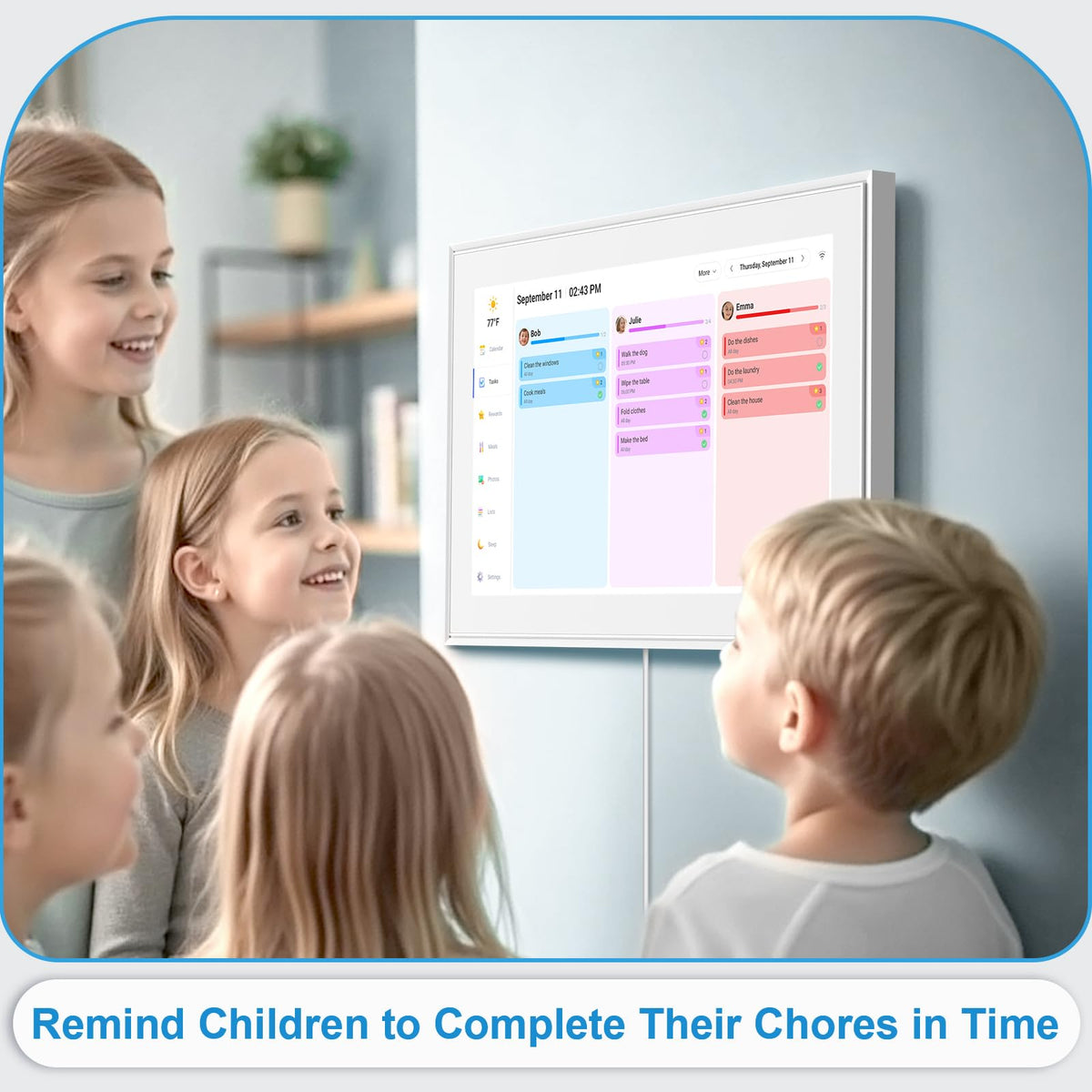 15.6 Inch Digital Calendar Wall Touch Screen Chore Chart, 32GB Electronic Calendar + Smart Family Planner, Wall and Desk Mountable, Gifts for Women Men, Gifts for Mom Dad