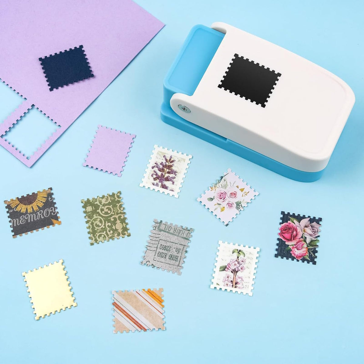 BBLING 1.5x1.25 inch Stamp Puncher Lever Type Paper Punching Machine, Used for Making Scrapbook DIY Card Making Crafts (Cannot Cut Fabric)