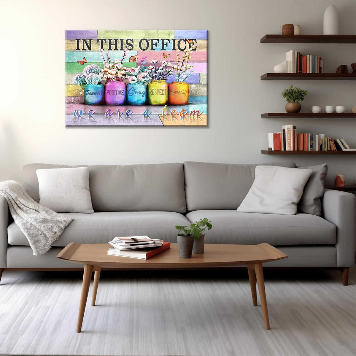 Inspirational Office Canvas Wall Art In This Office We Are A Team Motivation Human Resourcesflowers Inspirational Quotes Phrases Poster Framed Wall Art Team Motivational Quotes Team Decor 12x16 In
