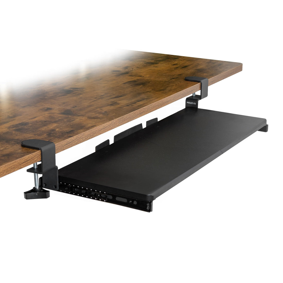 Mount-It! Under Desk Keyboard Tray, 30" Extra-Wide Clamp-On Slide-Out Drawer, Holds 11 lbs, Fits Desks up to 1.77" Thick, No-Drill C-Clamp Mount