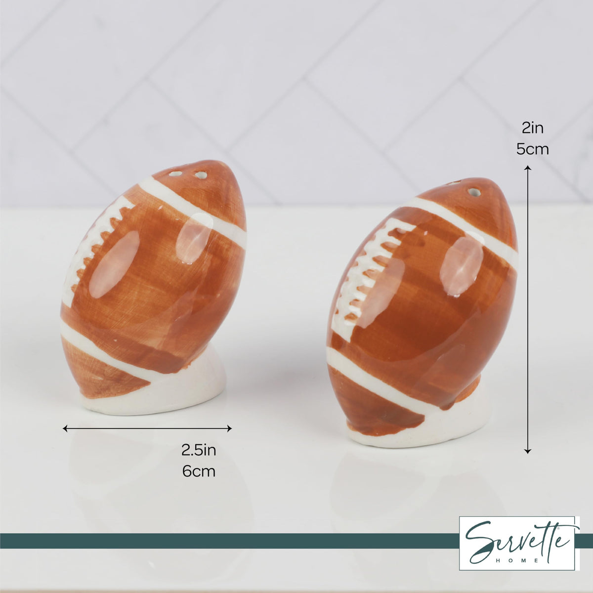 Football Ceramic Salt & Pepper Set