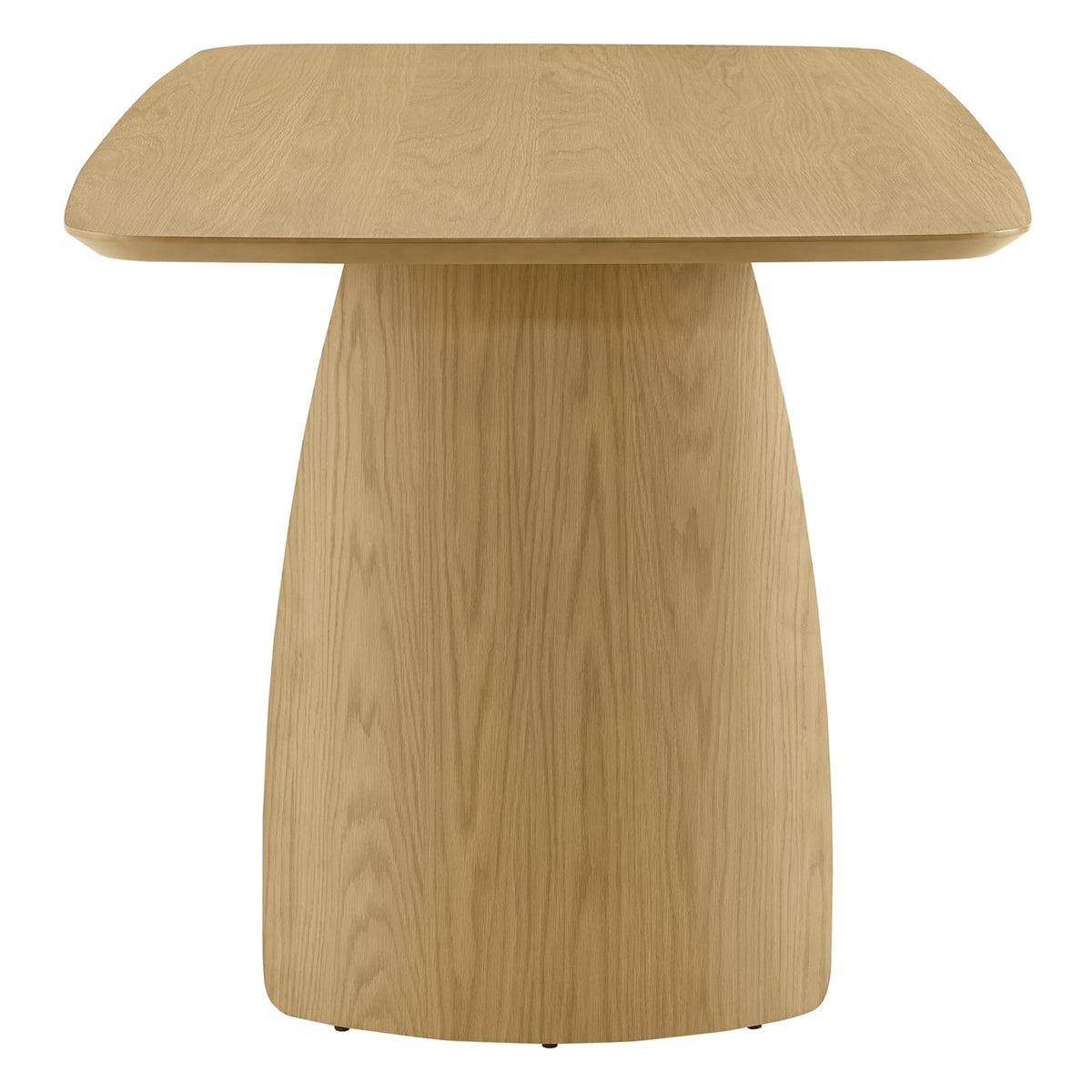 CHITA 71" Modern Dining Table for 6, Rectangle Wood Kitchen & Dining Room Table, Solid Rubberwood Frame, Bentwood Legs, Oak Venner
