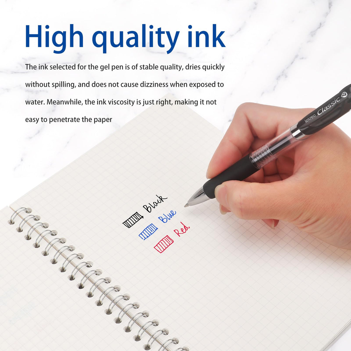 Classic Retractable Gel Roller Pens, 0.7mm Fine Point, Red Ink (Red - 12 Packs)