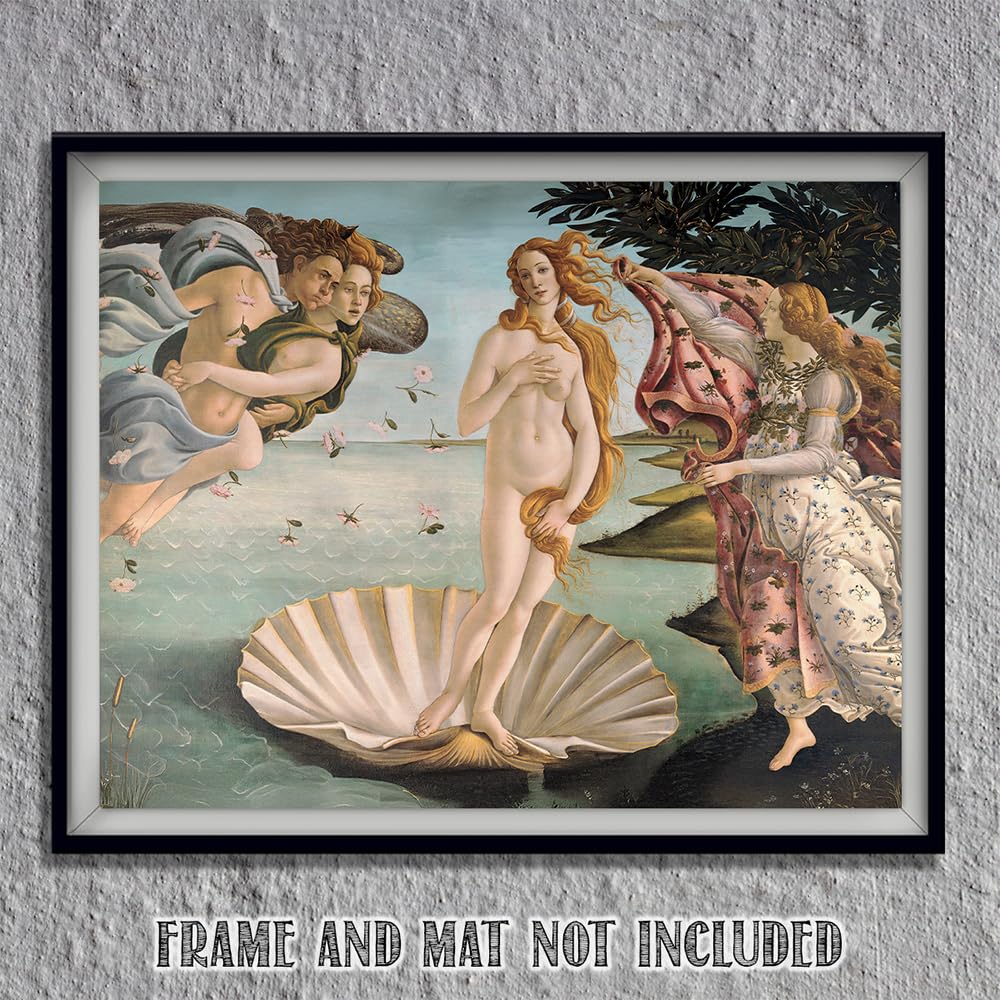 The Birth of Venus - Italian Renaissance Painting by Sandro Botticelli 11x14 Unframed Print - Venus Mythology Wall Art, Botticelli Wall Decor, Renaissance Artwork, Historical Art for Home or Office