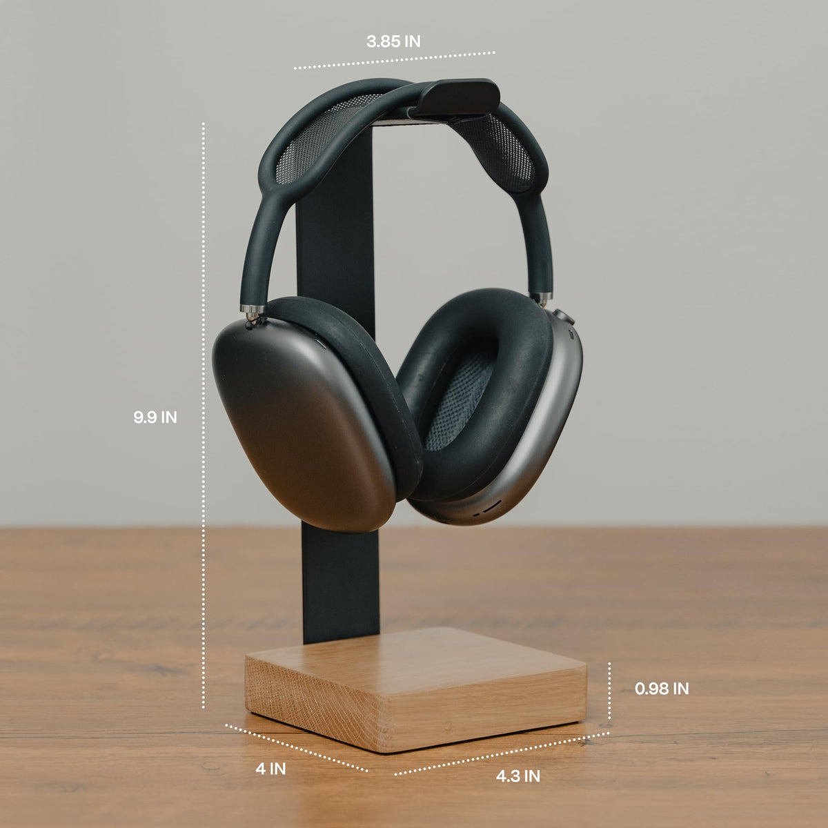 COREMINDED Universal Headphone Stand for Desk, Solid Wood Gaming Headset Stand, Heavy Duty Wooden Headphones Holder, Compatible with Airpods Max and More
